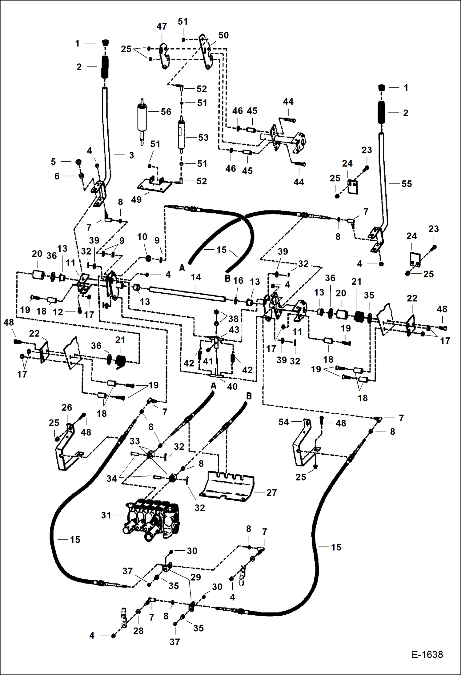 Схема запчастей Bobcat 900s - HAND CONTROLS HYDROSTATIC SYSTEM