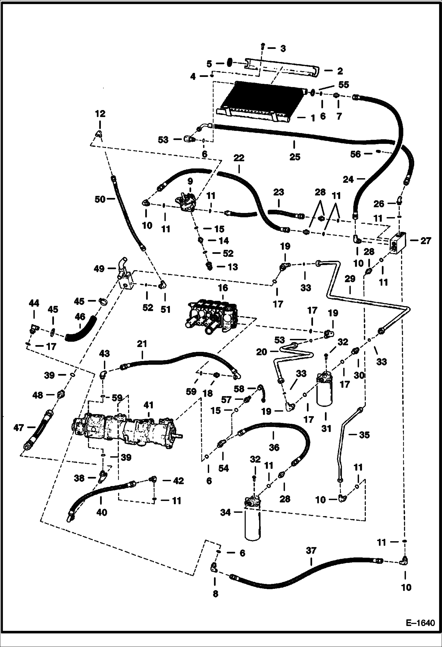 Схема запчастей Bobcat 900s - HYDROSTATIC CIRCUITRY (S/N 11999 & Below) HYDROSTATIC SYSTEM