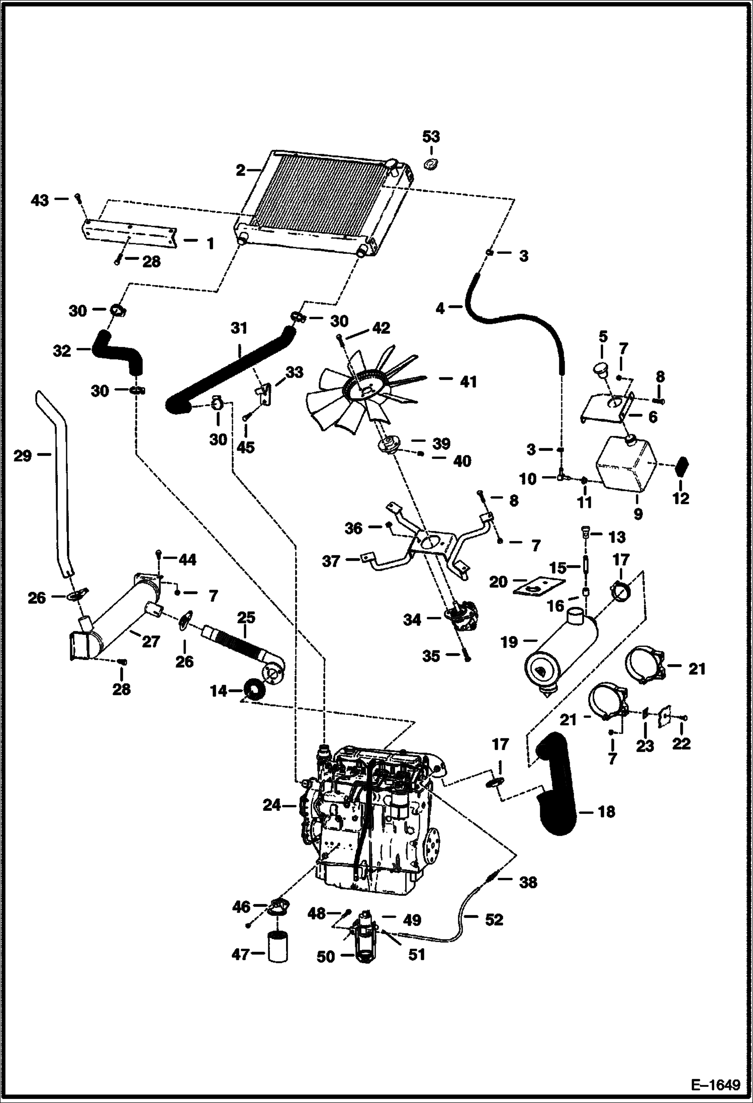 Схема запчастей Bobcat 900s - ENGINE & ATTACHING PARTS (S/N 11999 & Below) POWER UNIT