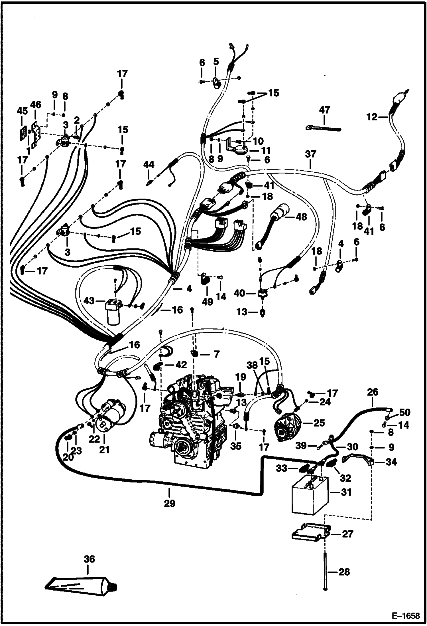 Схема запчастей Bobcat Articulated Loaders - ENGINE ELECTRICAL (S/N 11176 & Above) ELECTRICAL SYSTEM