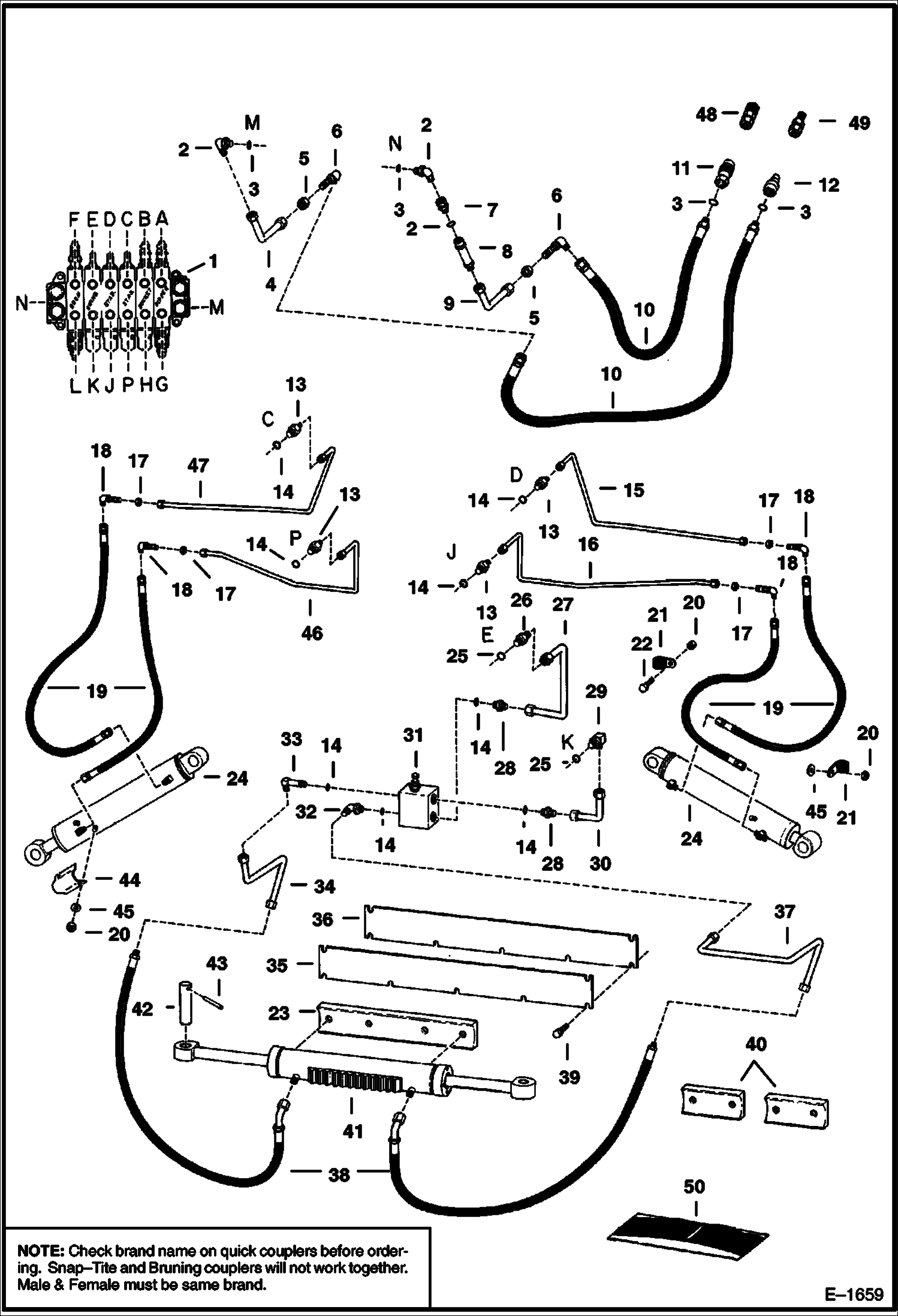 Схема запчастей Bobcat BACKHOE - BACKHOE (Main Frame Hydraulic With Husco Valve) (913 370000101 - 01110) 913 BACKHOE