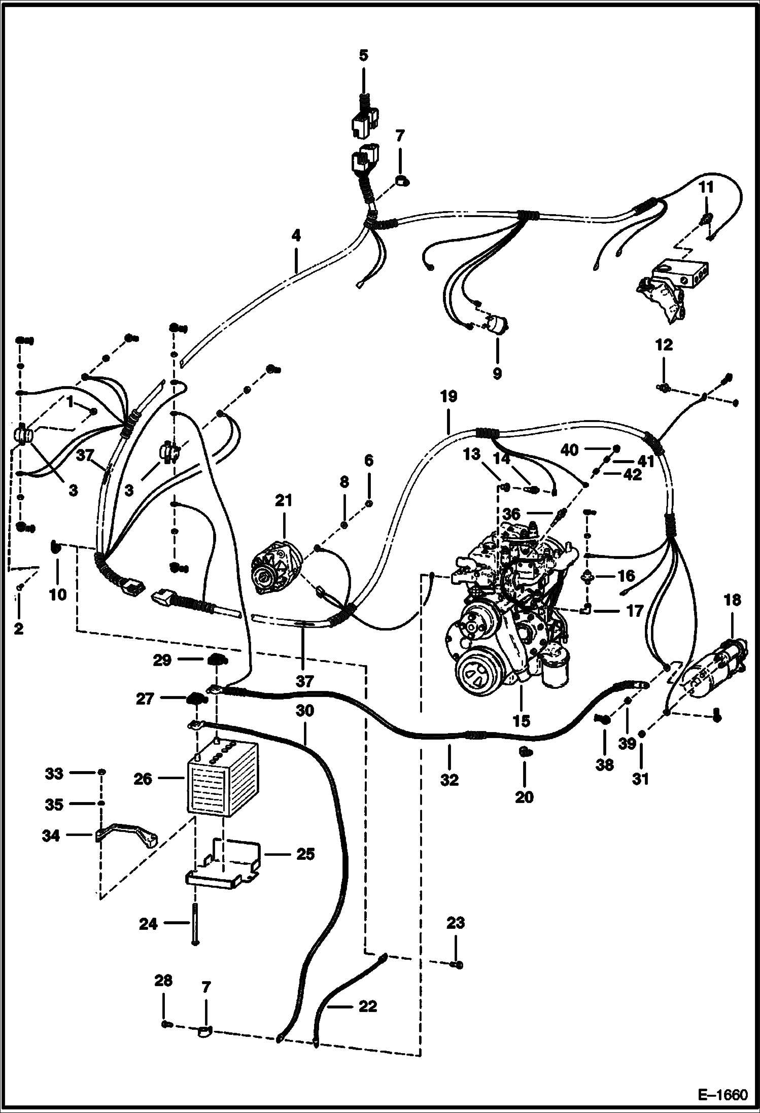 Схема запчастей Bobcat 800s - ENGINE ELECTRICAL (S/N 20377 & Above) ELECTRICAL SYSTEM