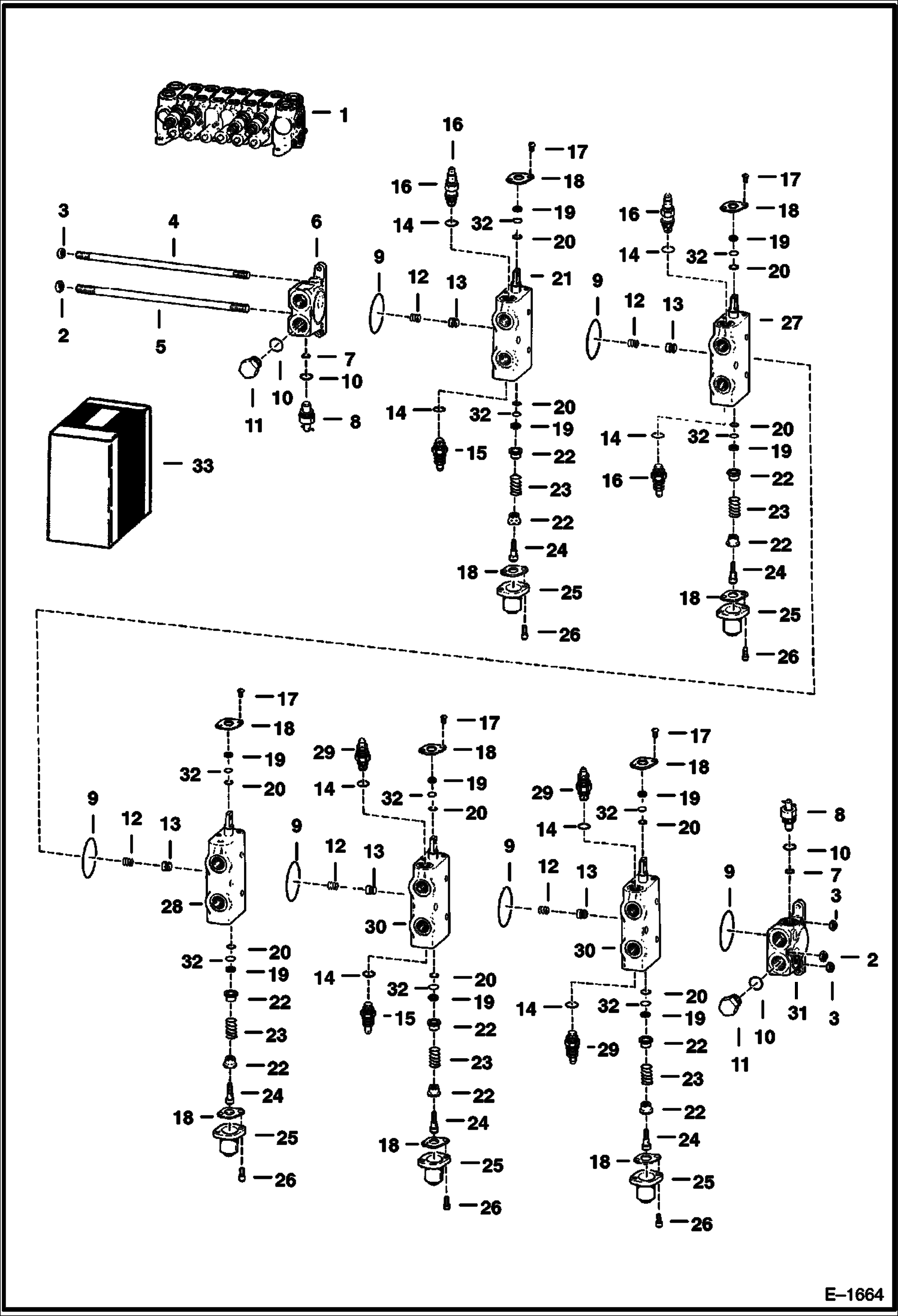 Схема запчастей Bobcat BACKHOE - BACKHOE (Control Valve) (Husco) (913 370000101 - 01135) 913 BACKHOE