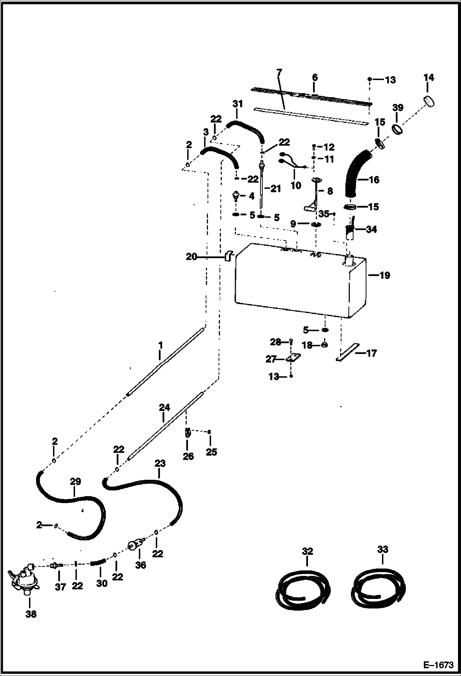 Схема запчастей Bobcat 900s - FUEL SYSTEM MAIN FRAME