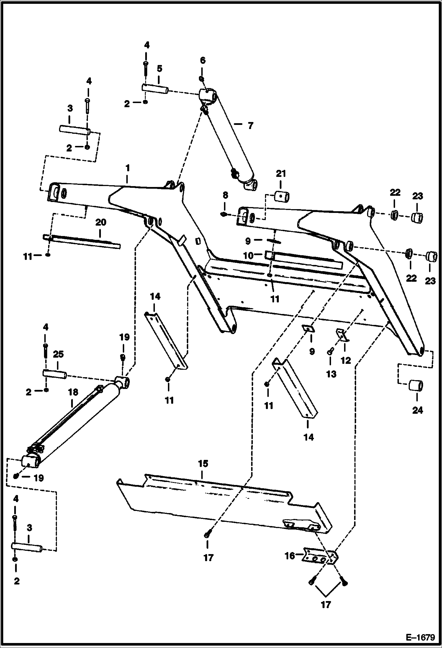 Схема запчастей Bobcat Feller Buncher - LIFT ARM MAIN FRAME