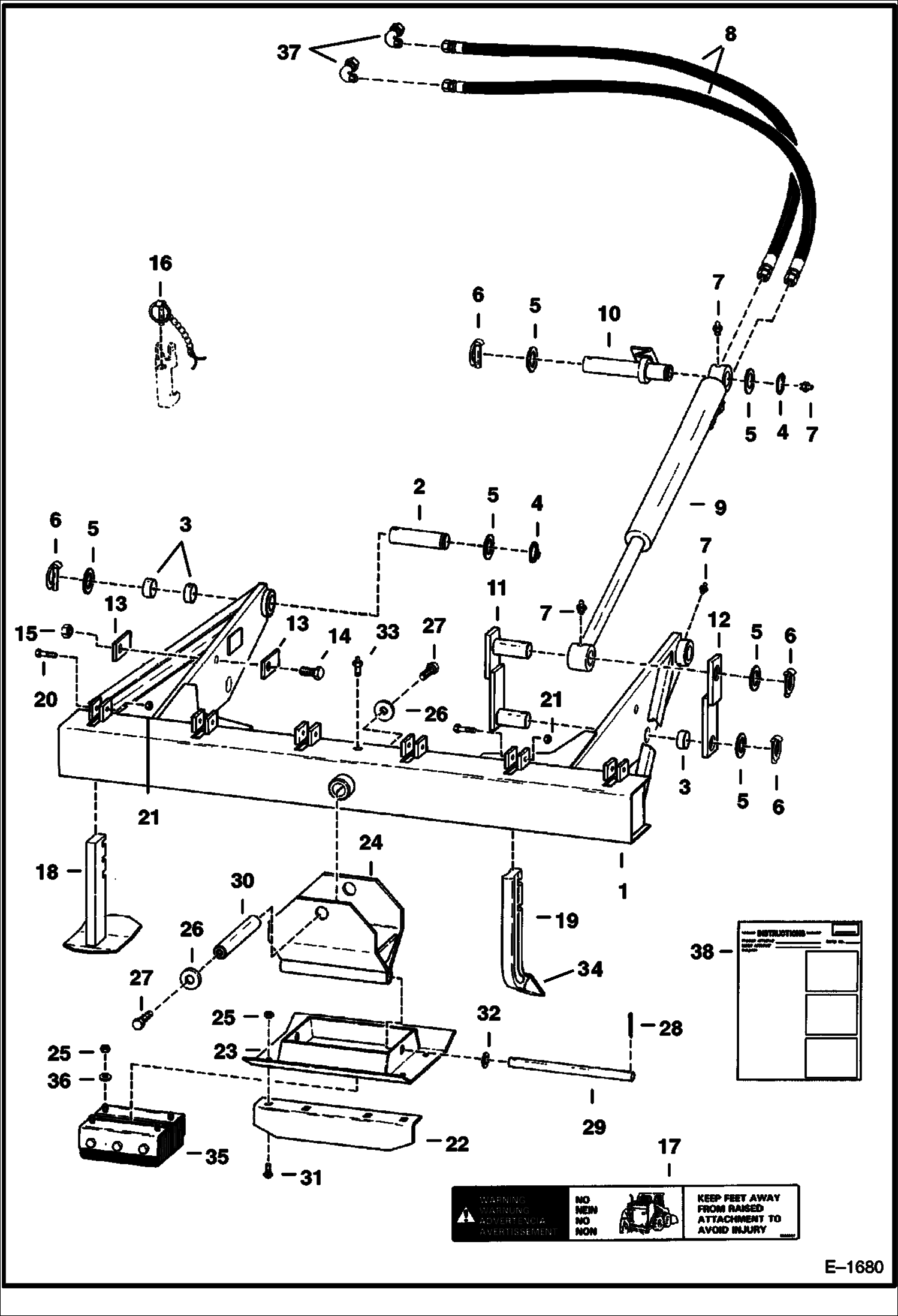 Схема запчастей Bobcat BACKHOE - BACKHOE (Stabilizer & Scarifier) (943) (953) REAR STABILIZERS