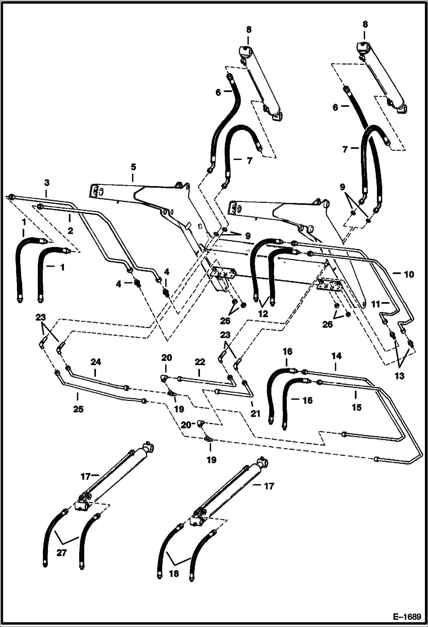 Схема запчастей Bobcat Feller Buncher - LIFT ARM HYDRAULICS HYDRAULIC SYSTEM