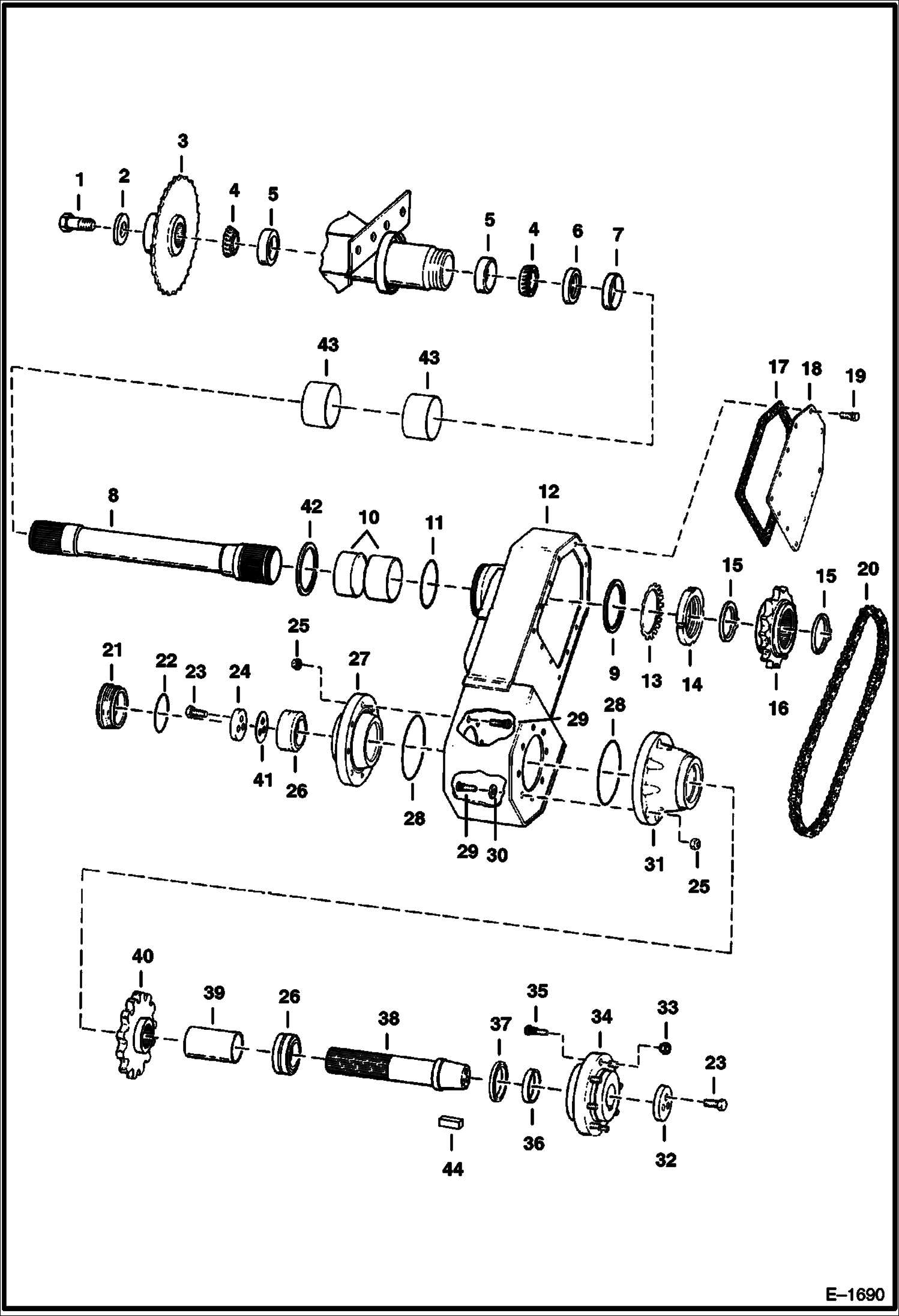 Схема запчастей Bobcat Feller Buncher - FINAL DRIVE ASSEMBLY (Rear) DRIVE TRAIN