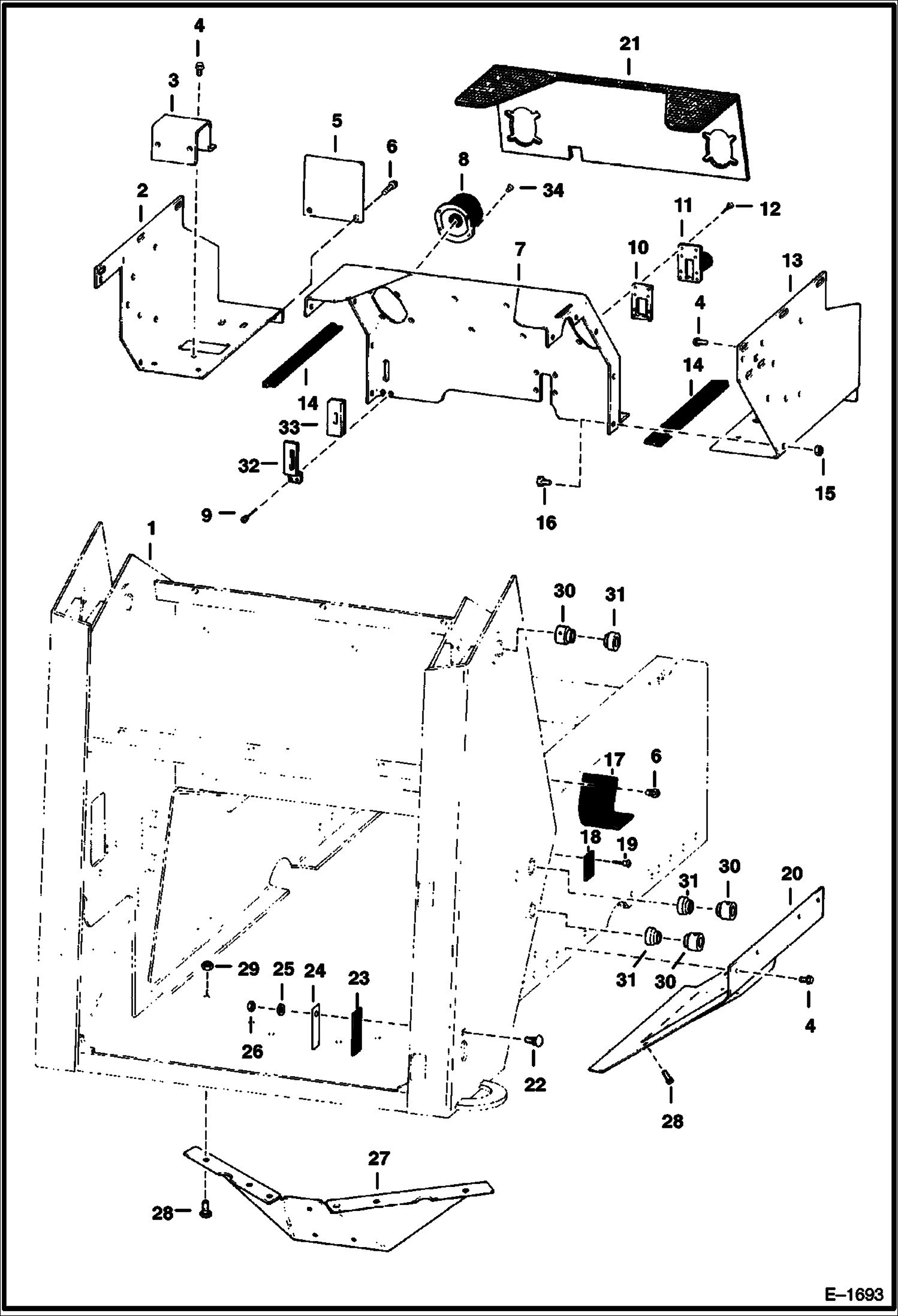 Схема запчастей Bobcat Feller Buncher - MAIN FRAME & ATTACHING PARTS MAIN FRAME