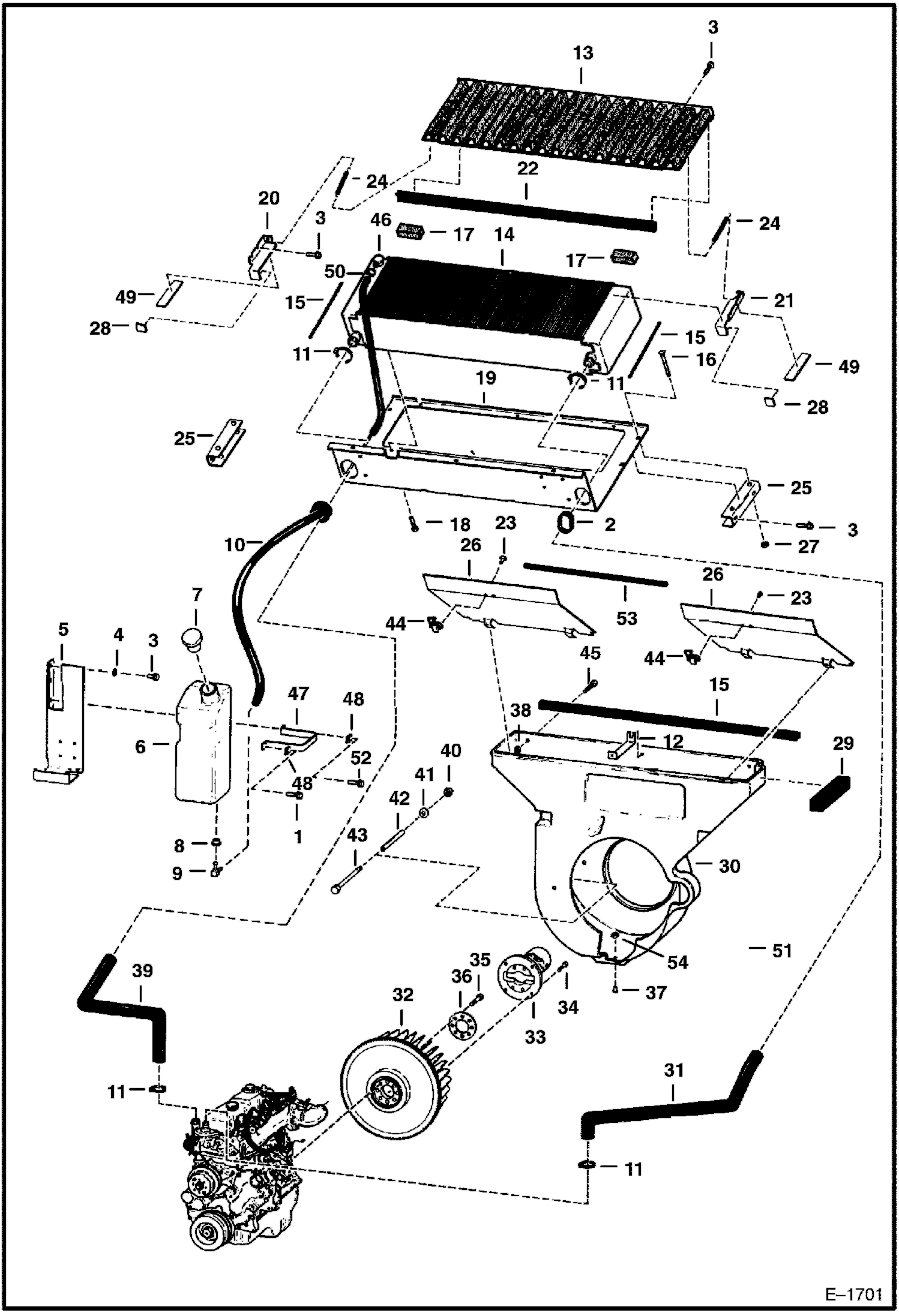 Схема запчастей Bobcat 800s - ENGINE & ATTACHING PARTS POWER UNIT