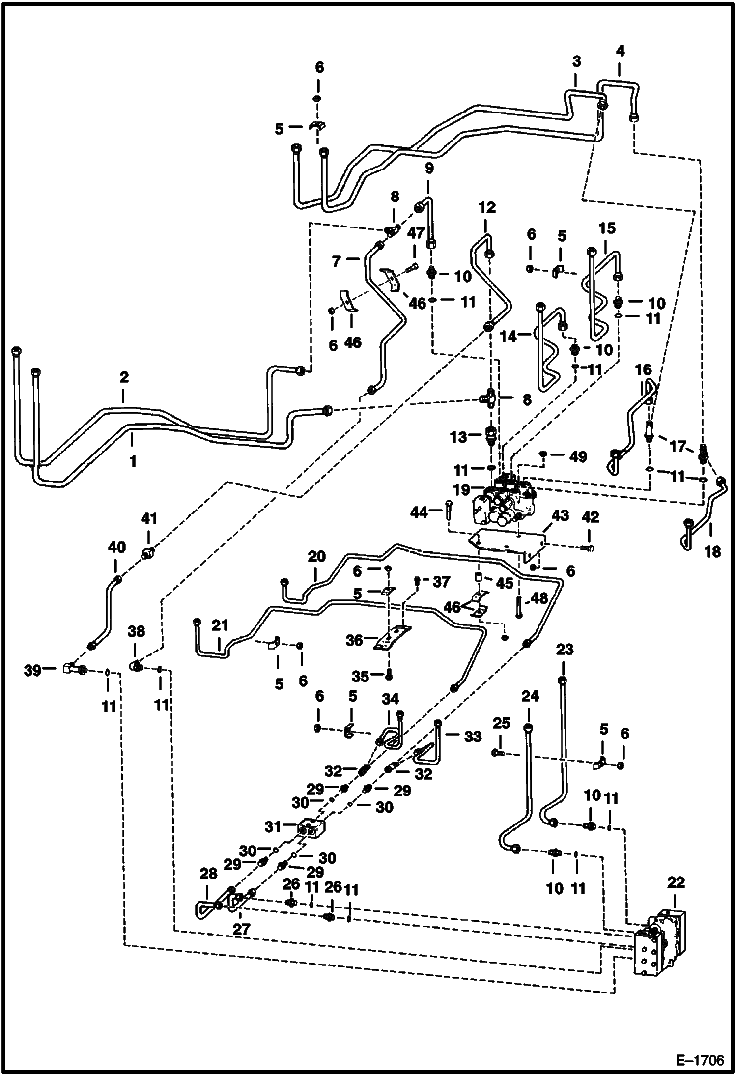 Схема запчастей Bobcat Feller Buncher - HYDRAULIC CIRCUITRY HYDRAULIC SYSTEM