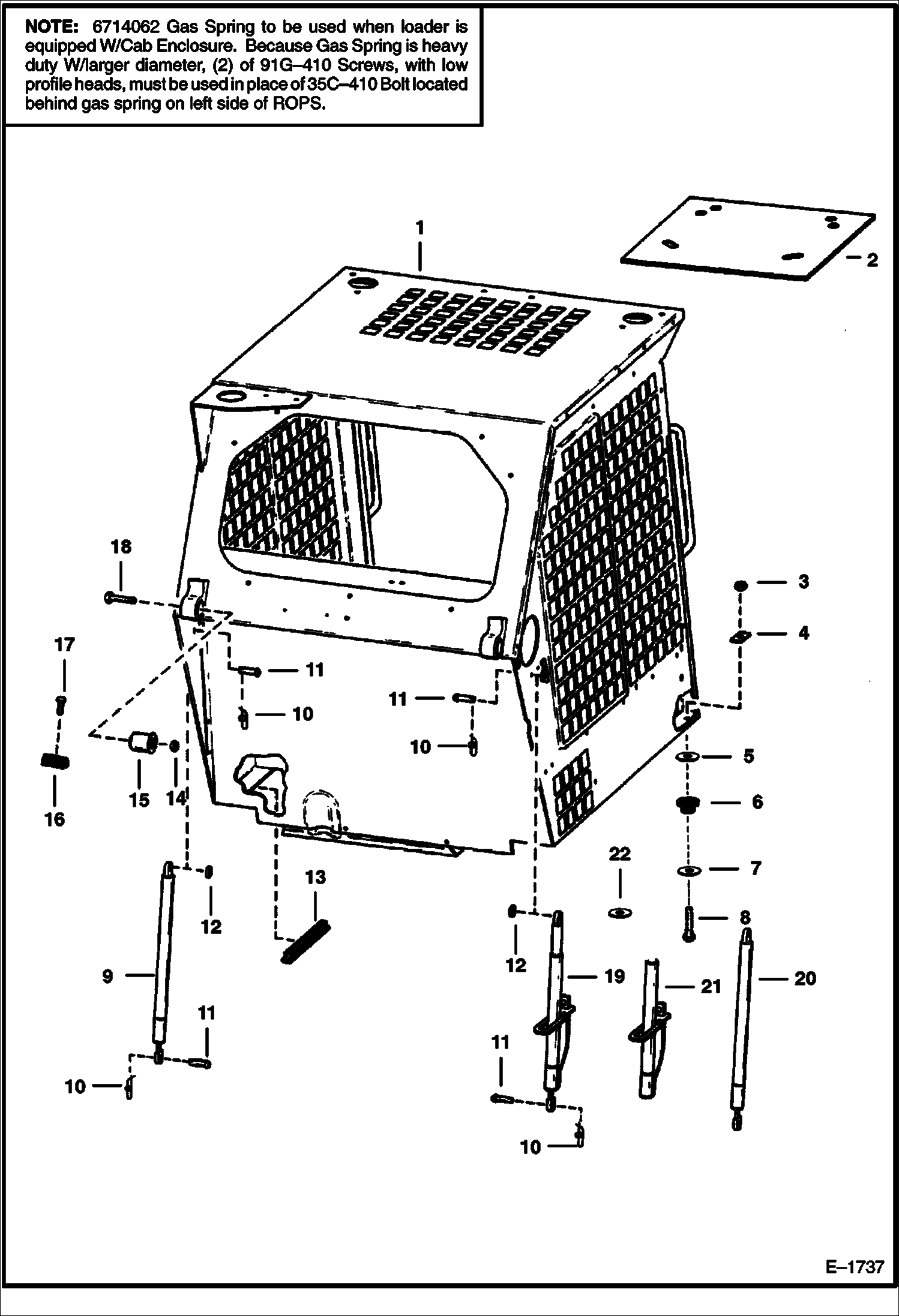 Схема запчастей Bobcat 600s - OPERATOR CAB MAIN FRAME