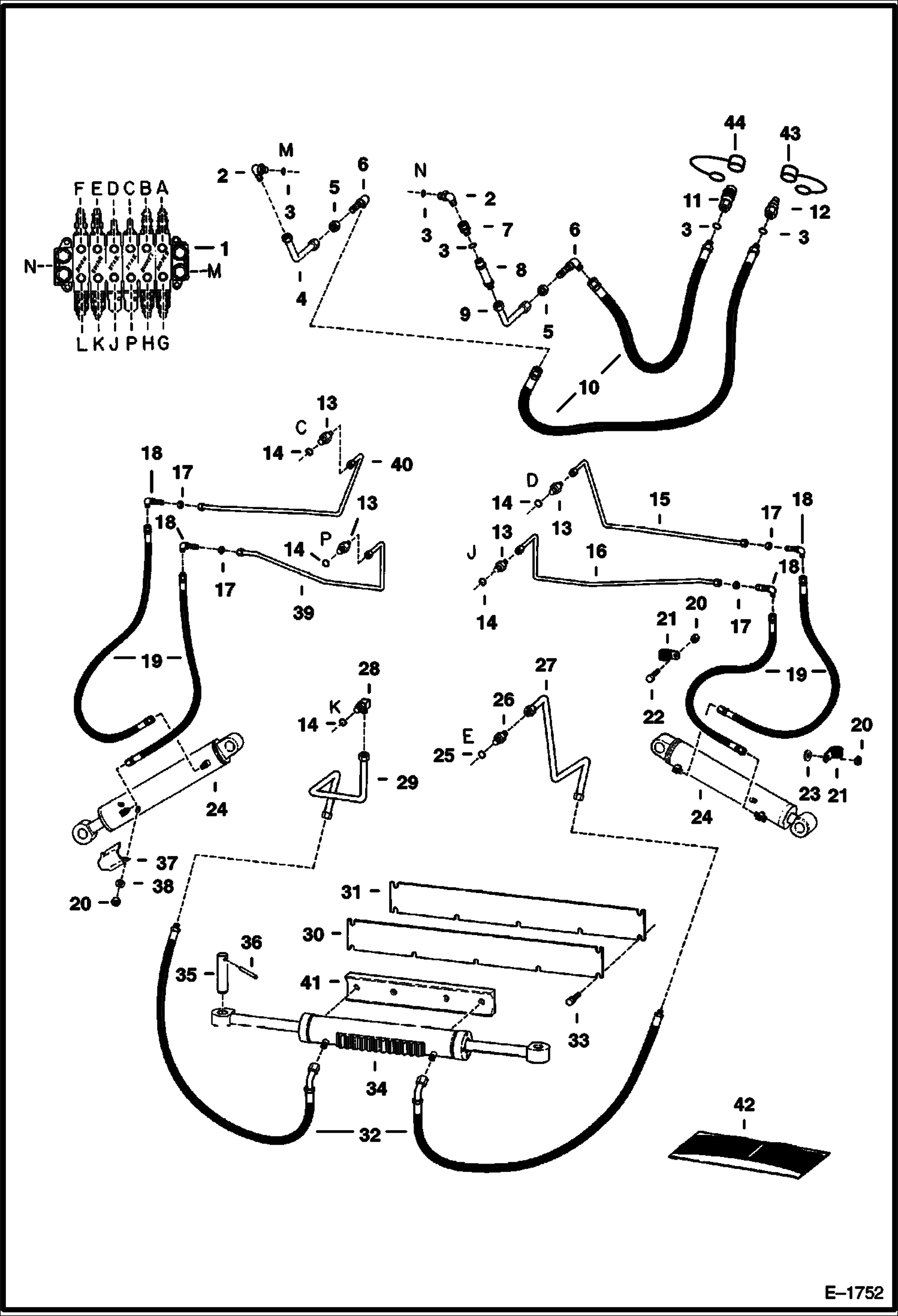 Схема запчастей Bobcat BACKHOE - BACKHOE (Main Frame Hydraulics) (911C) 911C BACKHOE