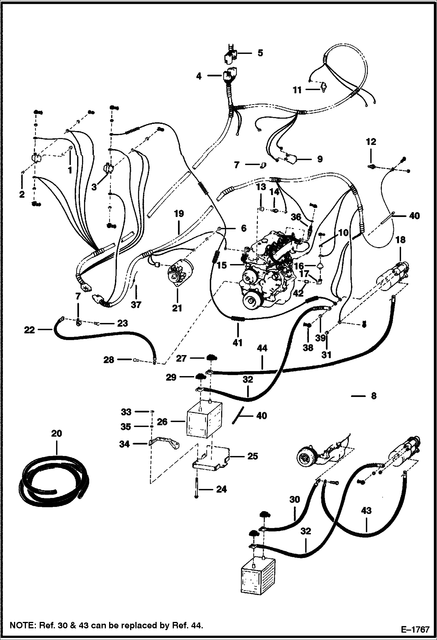 Схема запчастей Bobcat 800s - ENGINE ELECTRICAL ELECTRICAL SYSTEM