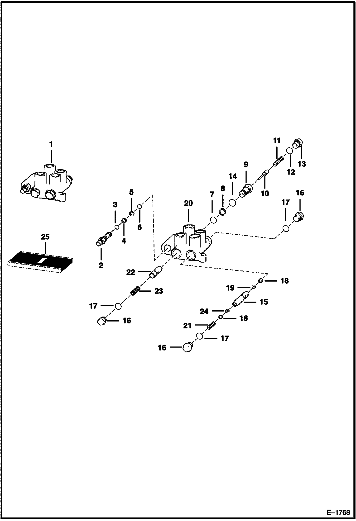 Схема запчастей Bobcat 600s - BUCKET POSITIONING VALVE ACCESSORIES & OPTIONS