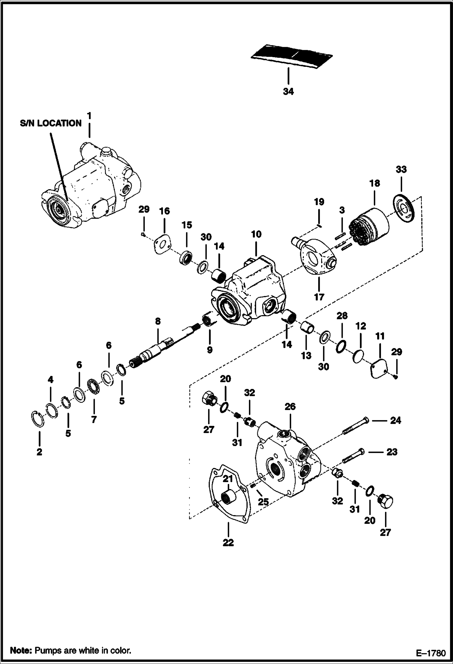 Схема запчастей Bobcat 400s - HYDROSTATIC PUMP (Gear Pump End) (5618 11771, 5619 12215 & Below) HYDROSTATIC SYSTEM