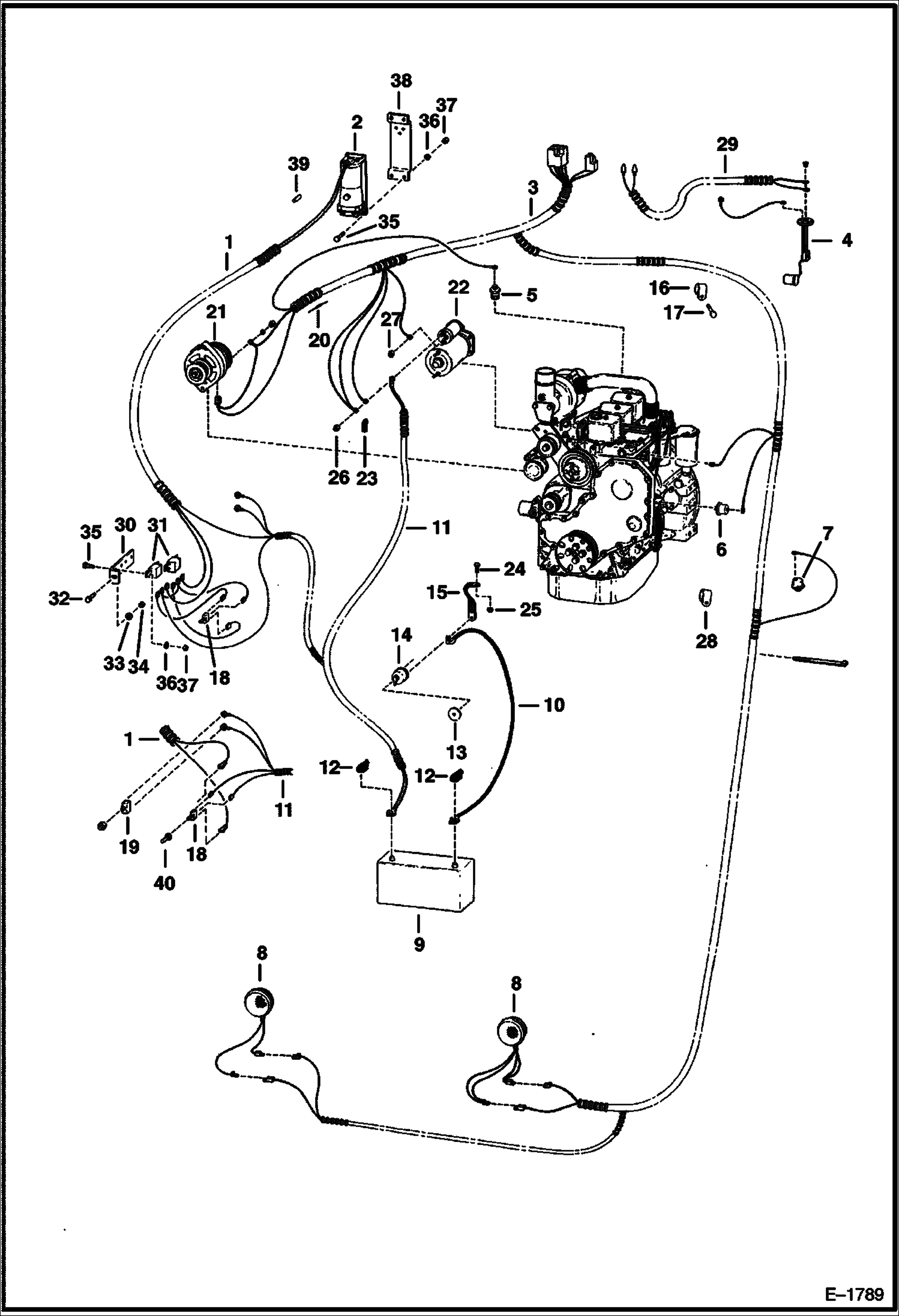 Схема запчастей Bobcat 900s - ENGINE ELECTRICAL ELECTRICAL SYSTEM