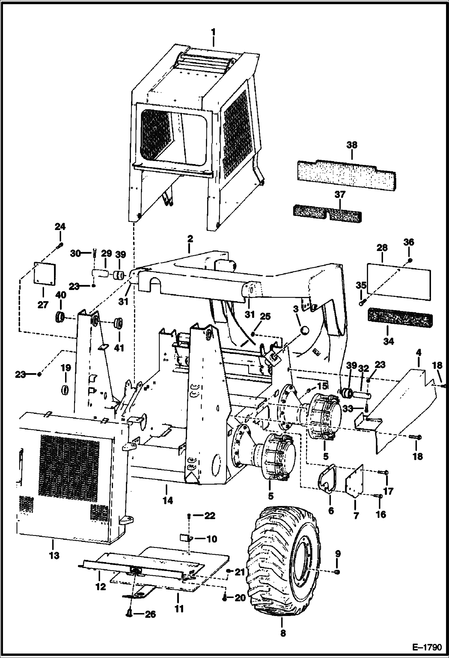 Схема запчастей Bobcat 900s - MAIN FRAME & ATT. PARTS MAIN FRAME