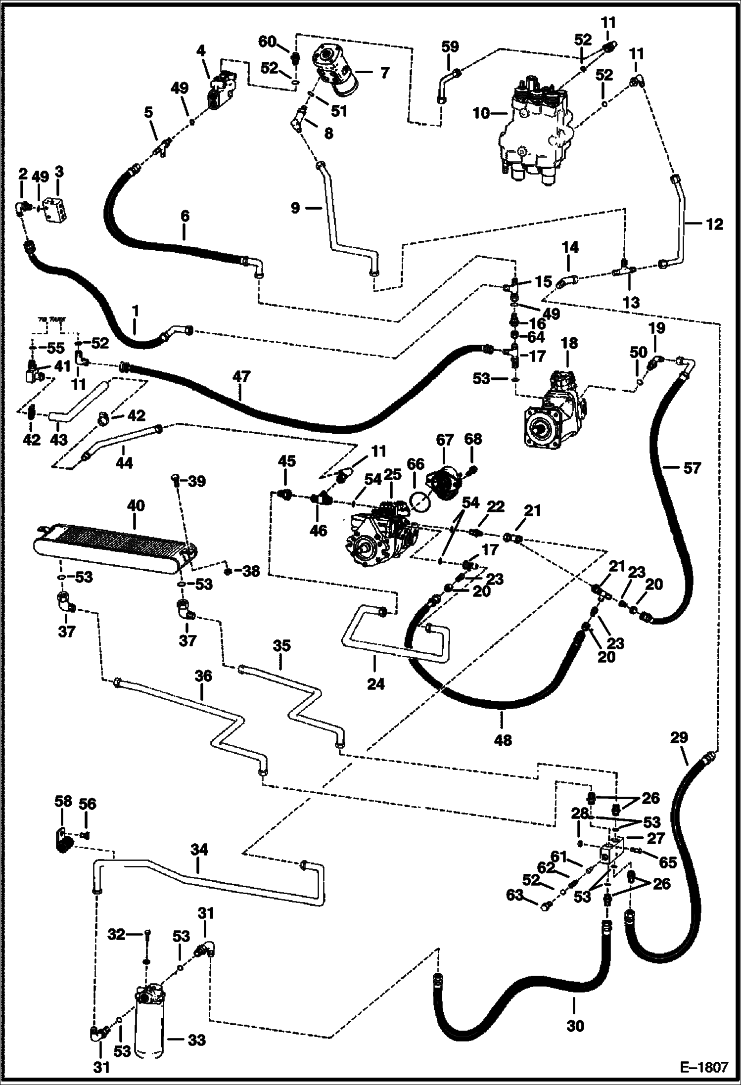 Схема запчастей Bobcat Articulated Loaders - HYDROSTATIC CIRCUITRY (S/N 12001 & Above) HYDROSTATIC SYSTEM