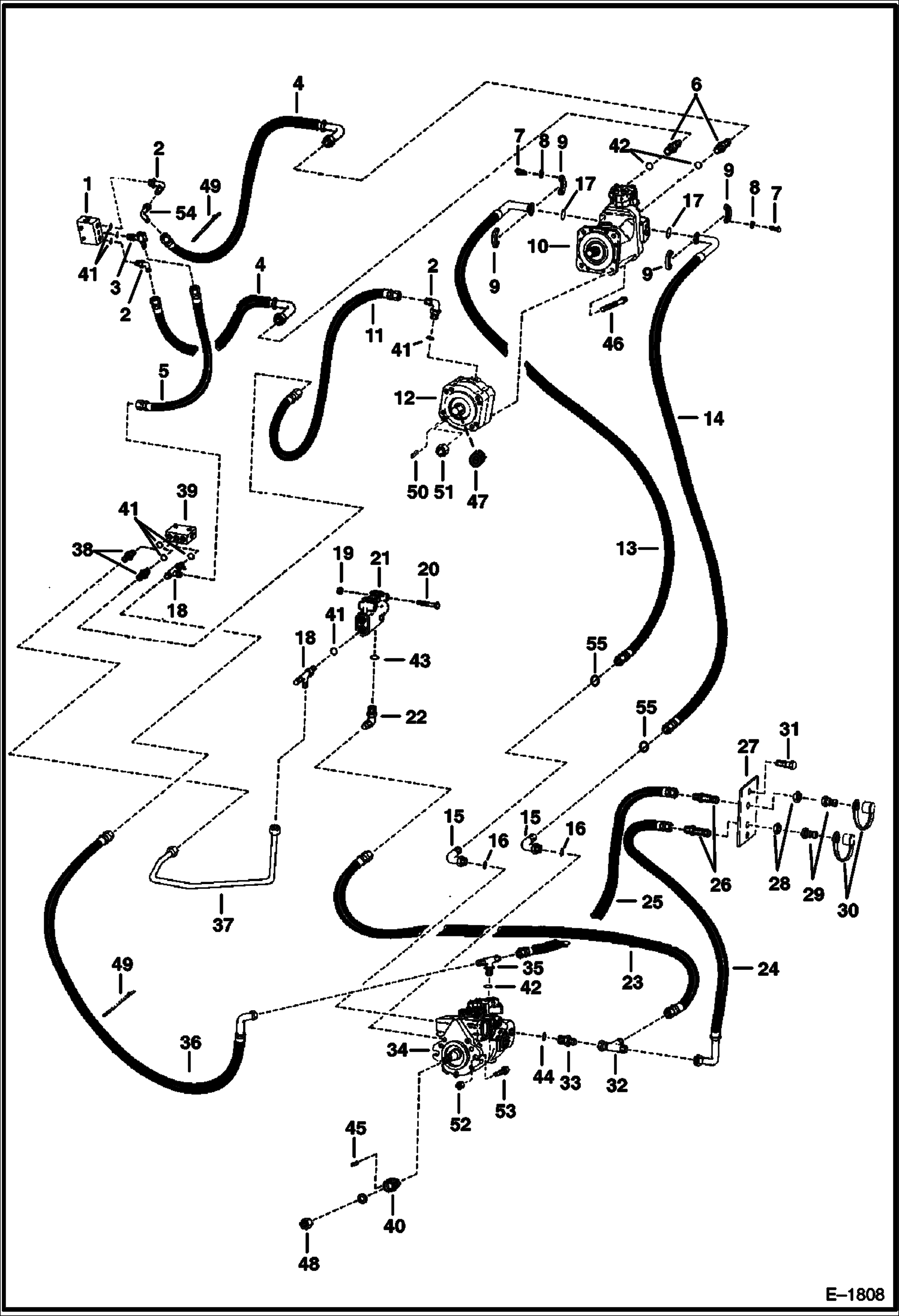 Схема запчастей Bobcat Articulated Loaders - HYDROSTATIC CIRCUITRY (S/N 12001 Thru 12312) HYDROSTATIC SYSTEM