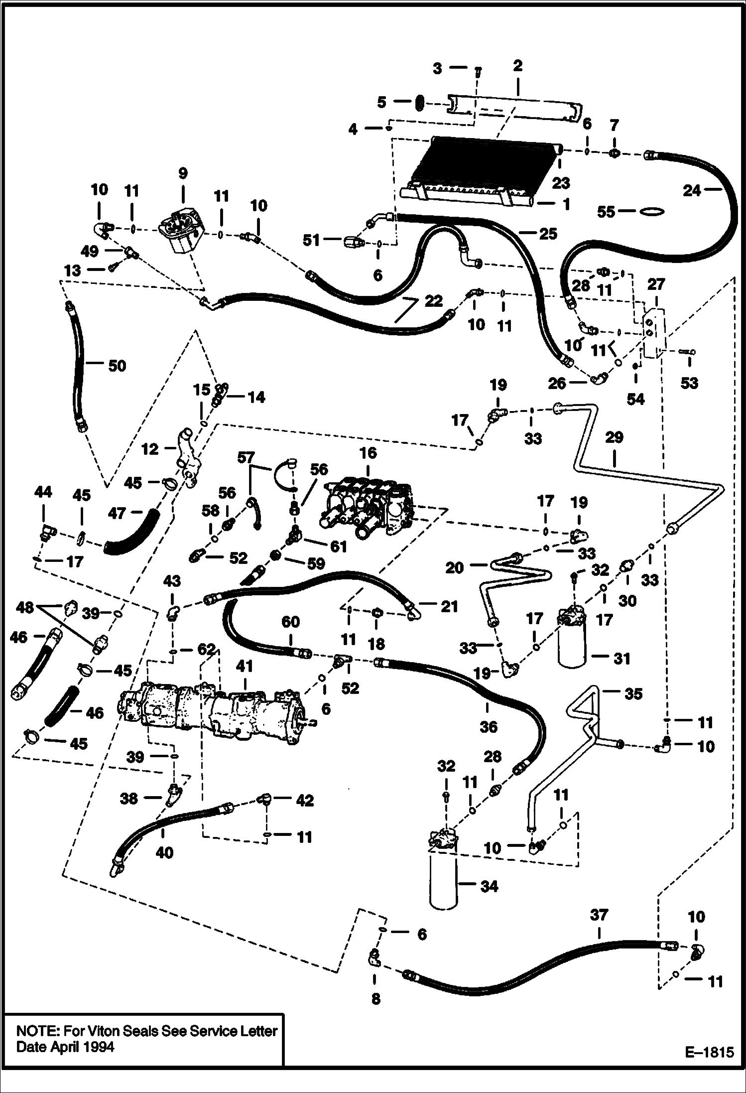 Схема запчастей Bobcat 900s - HYDROSTATIC CIRCUITRY (S/N 12001 & Above) HYDROSTATIC SYSTEM