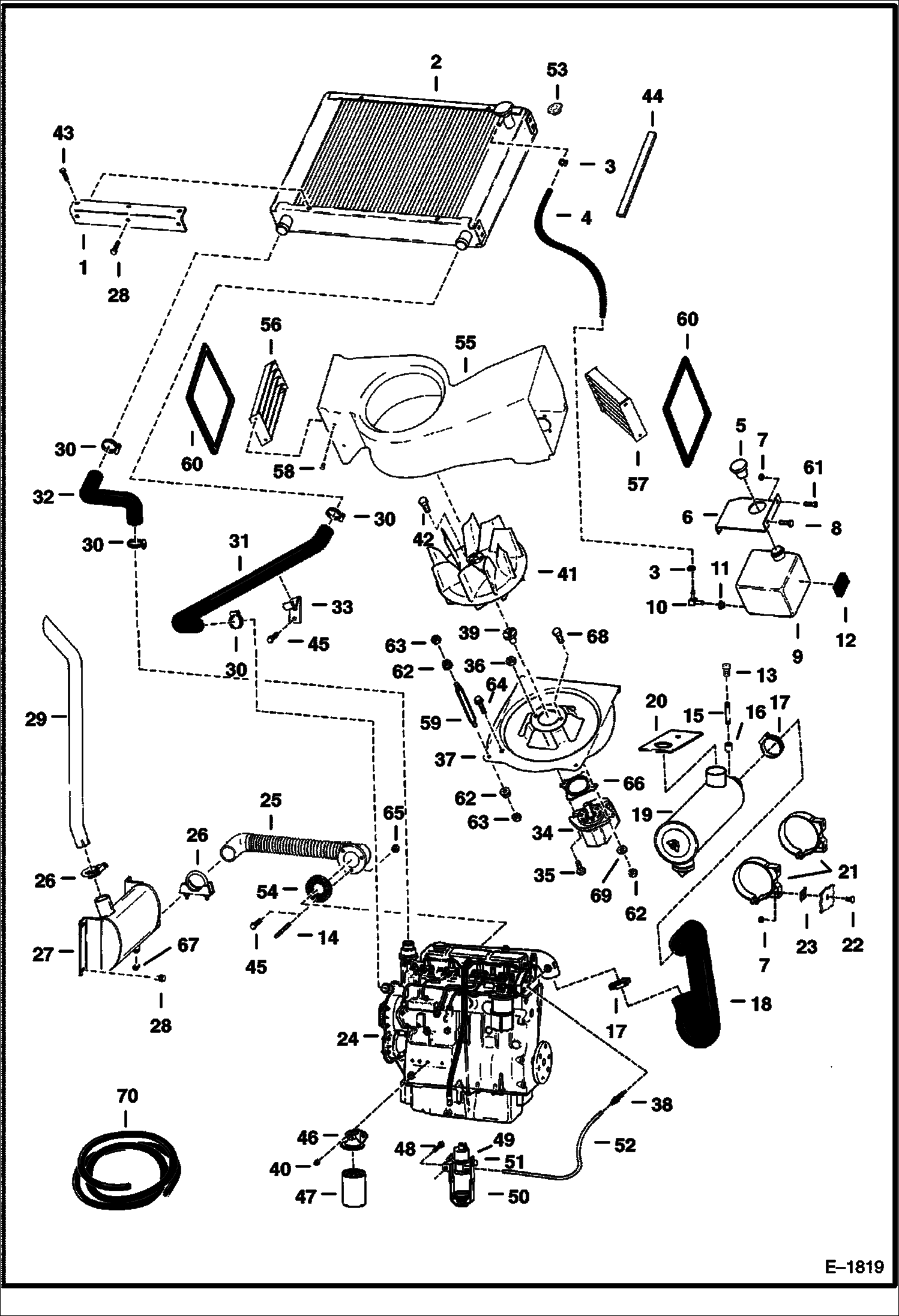 Схема запчастей Bobcat 900s - ENGINE & ATTACHING PARTS (S/N 12001 & Above) POWER UNIT