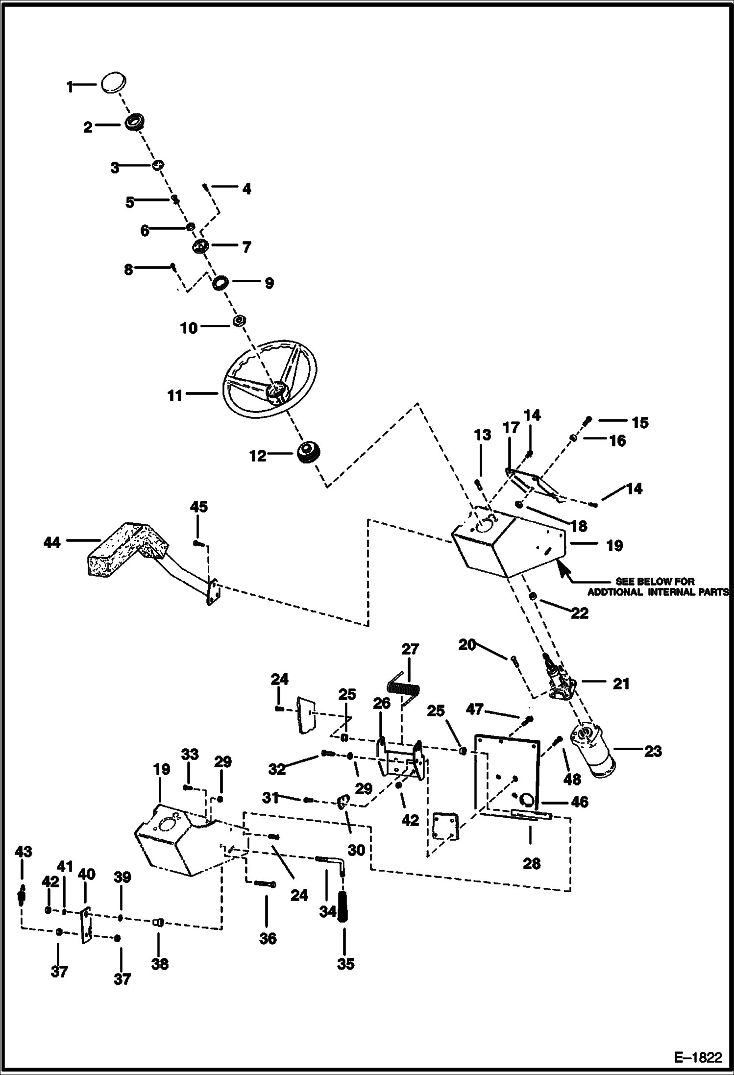 Схема запчастей Bobcat Articulated Loaders - STEERING COLUMN MAIN FRAME