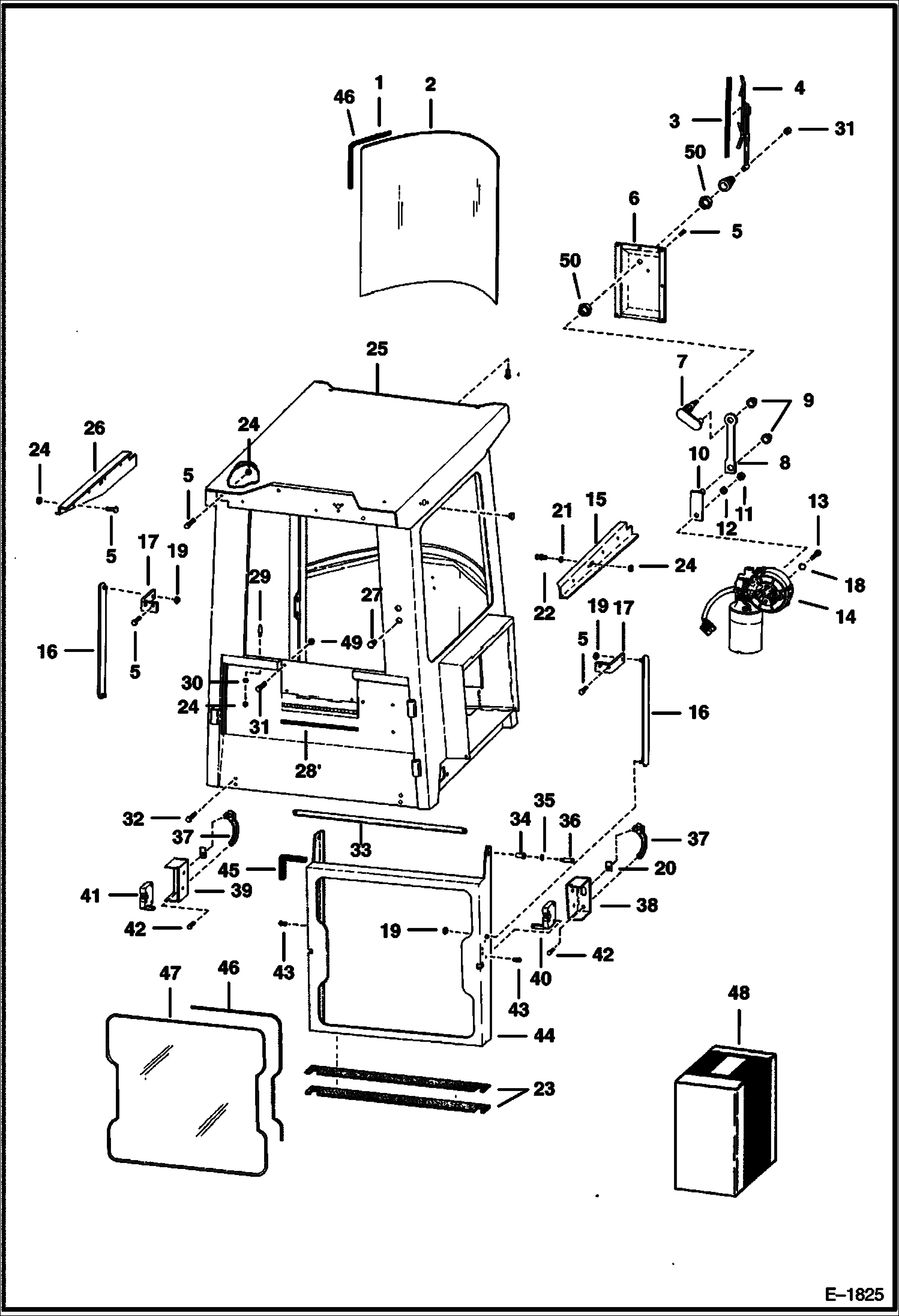 Схема запчастей Bobcat Articulated Loaders - CAB MAIN FRAME