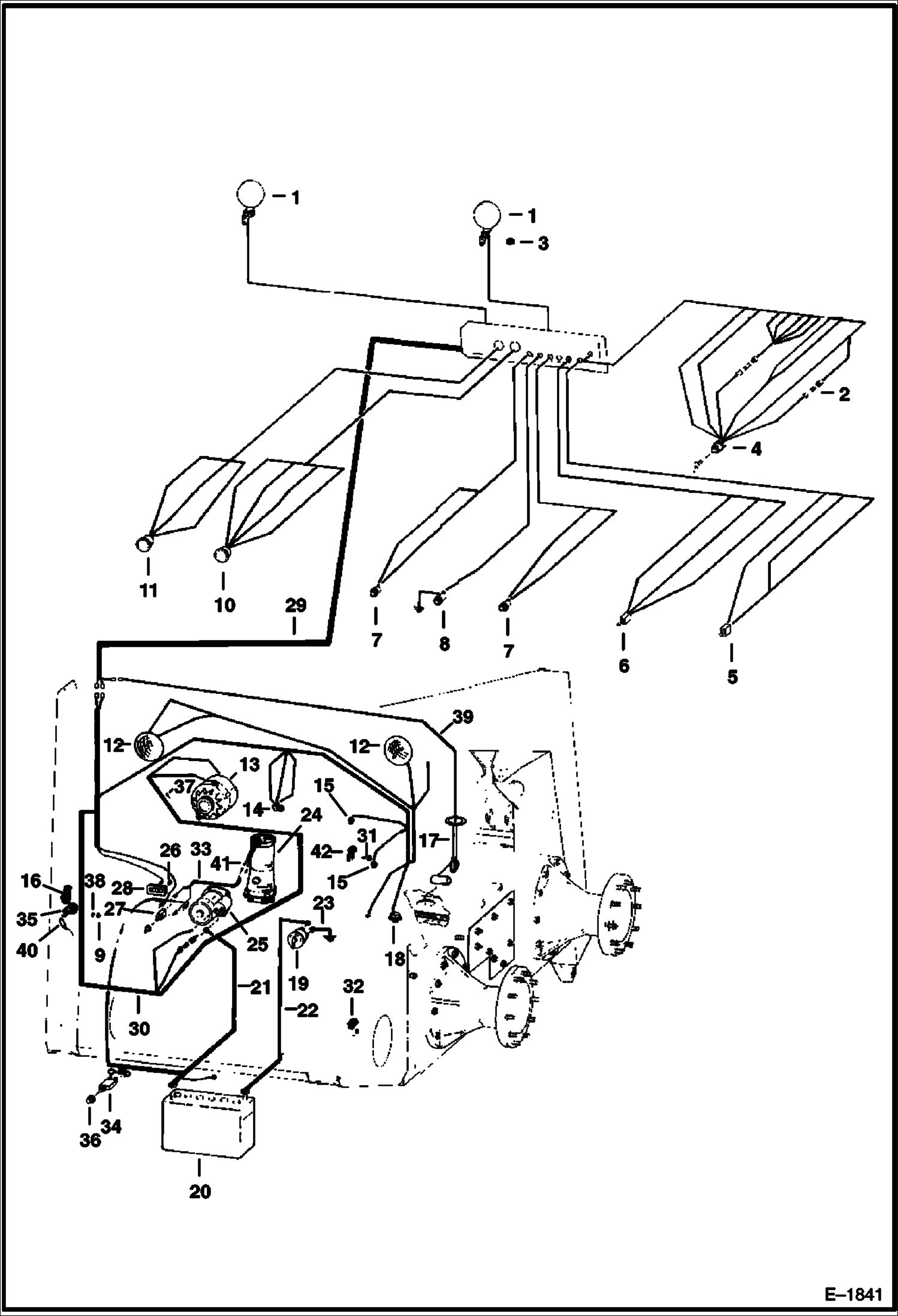 Схема запчастей Bobcat 900s - CAB & ENGINE ELECTRICAL CIRCUITRY (S/N 12836 & Above) ELECTRICAL SYSTEM