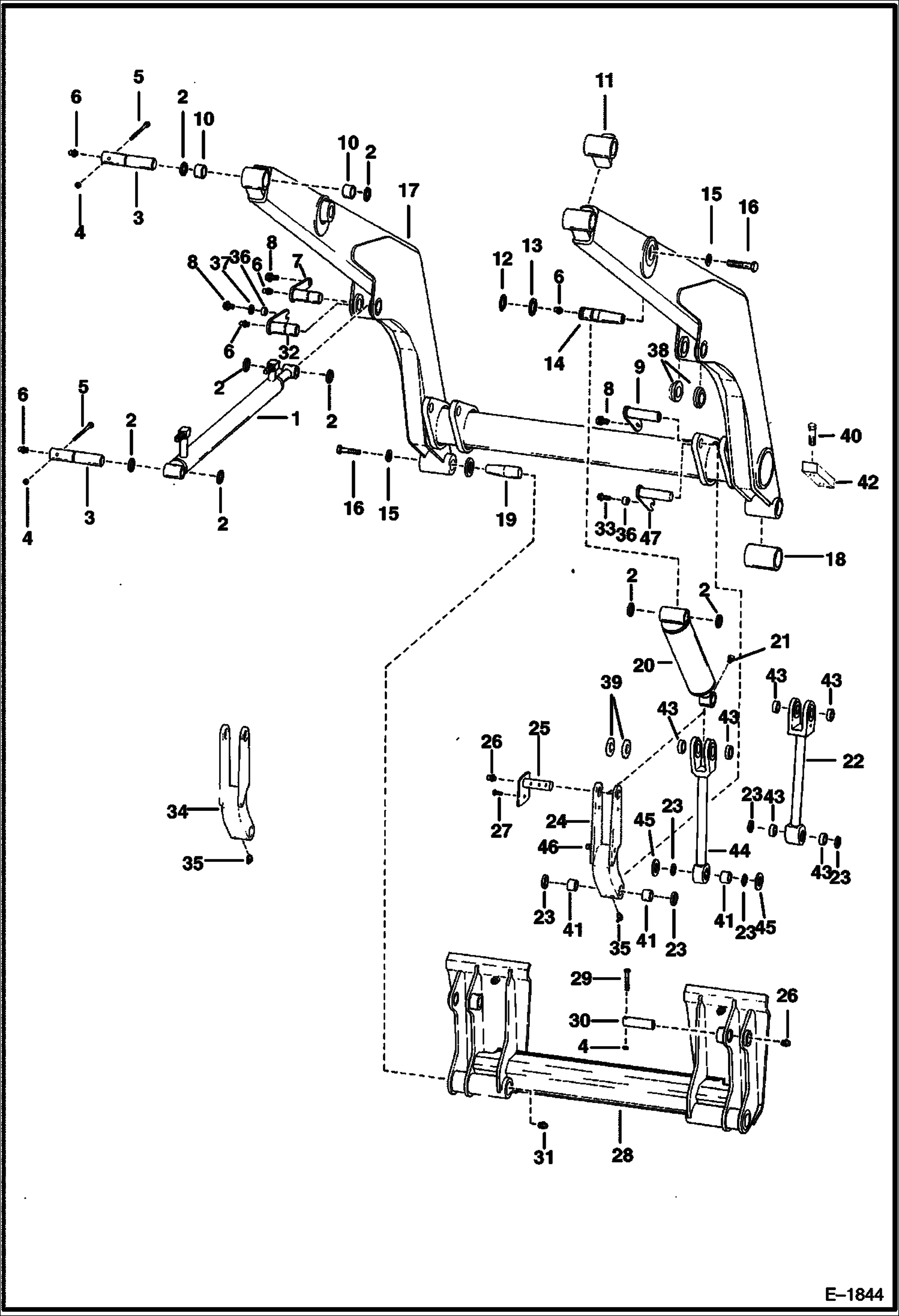 Схема запчастей Bobcat Articulated Loaders - LIFT ARMS & BOB-TACH MAIN FRAME