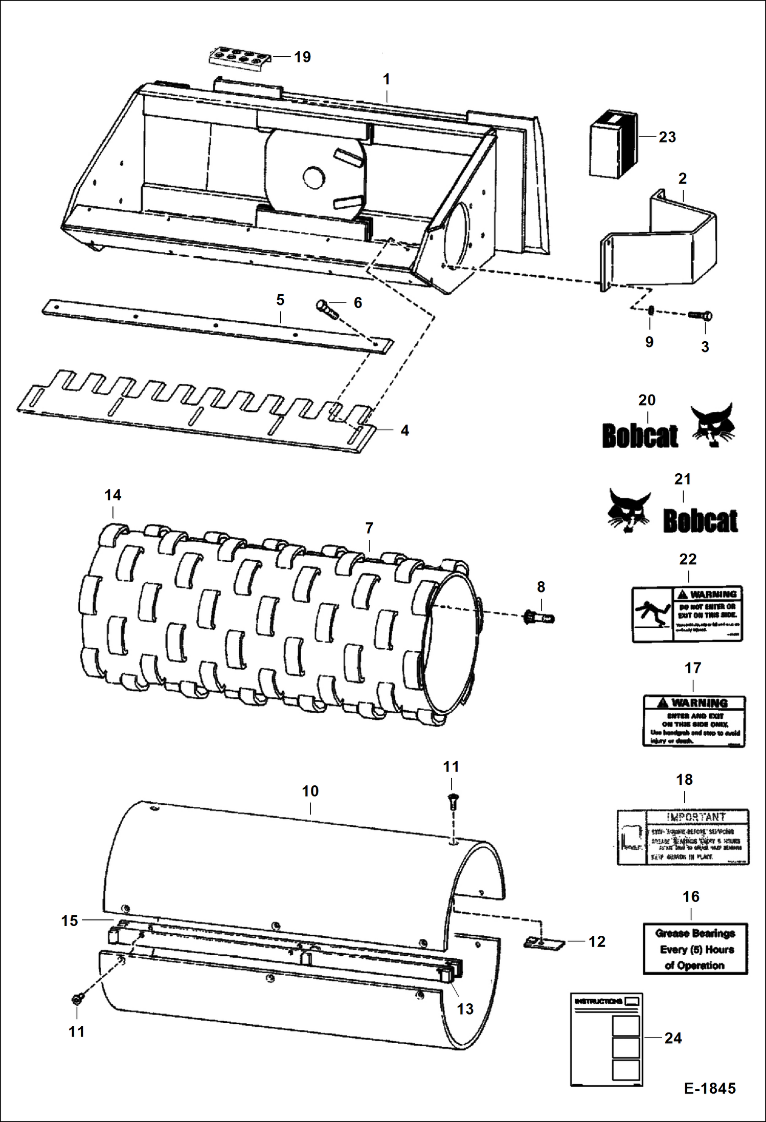 Схема запчастей Bobcat VIBRATORY ROLLER - VIBRATORY ROLLER (Frame & Roller) (48 Padded 8034 & 0548) (48 Smooth 8029 & 0631) Loader