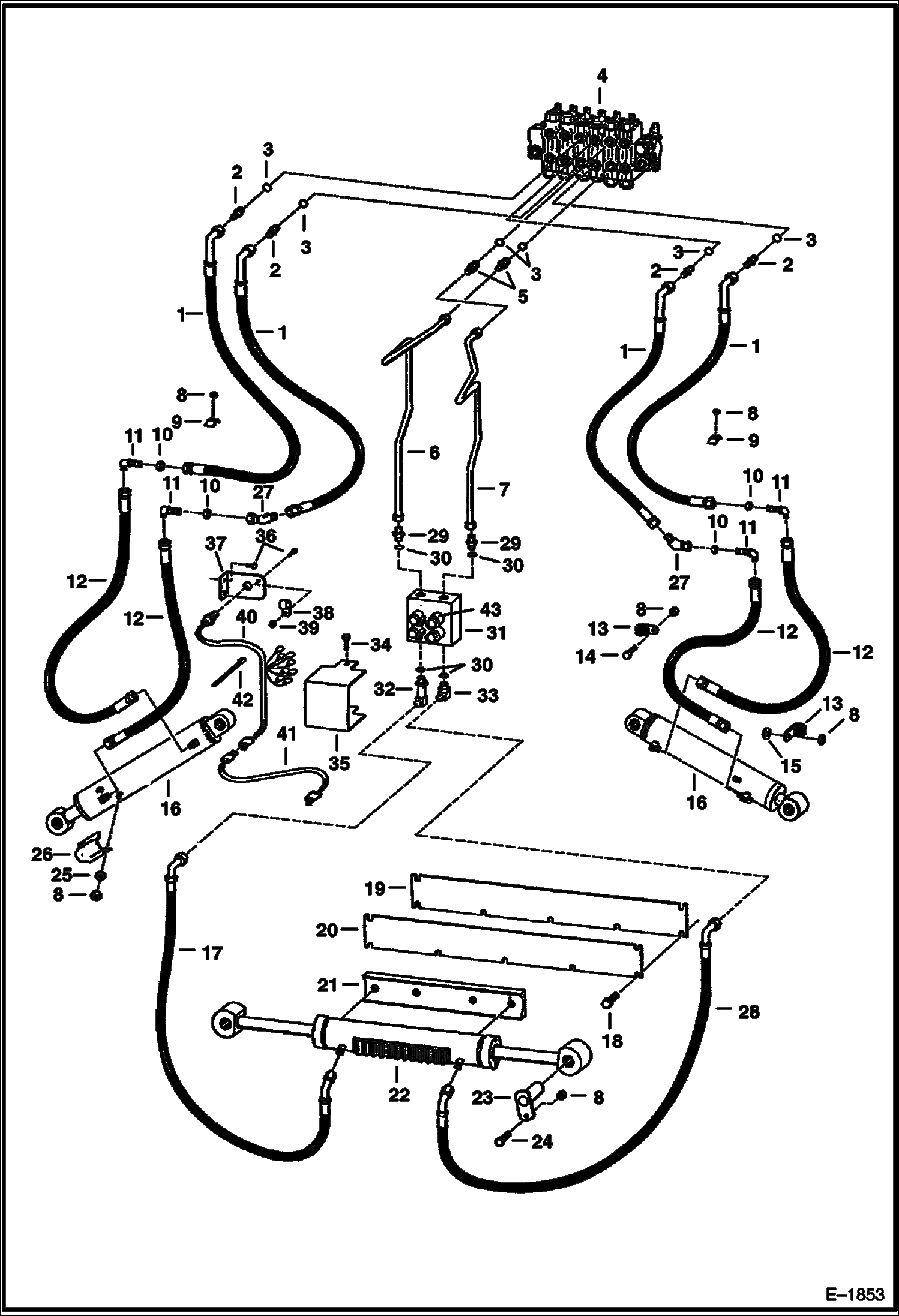 Схема запчастей Bobcat BACKHOE - BACKHOE (Main Frame Hydraulics) (911B) 911B/914B BACKHOE