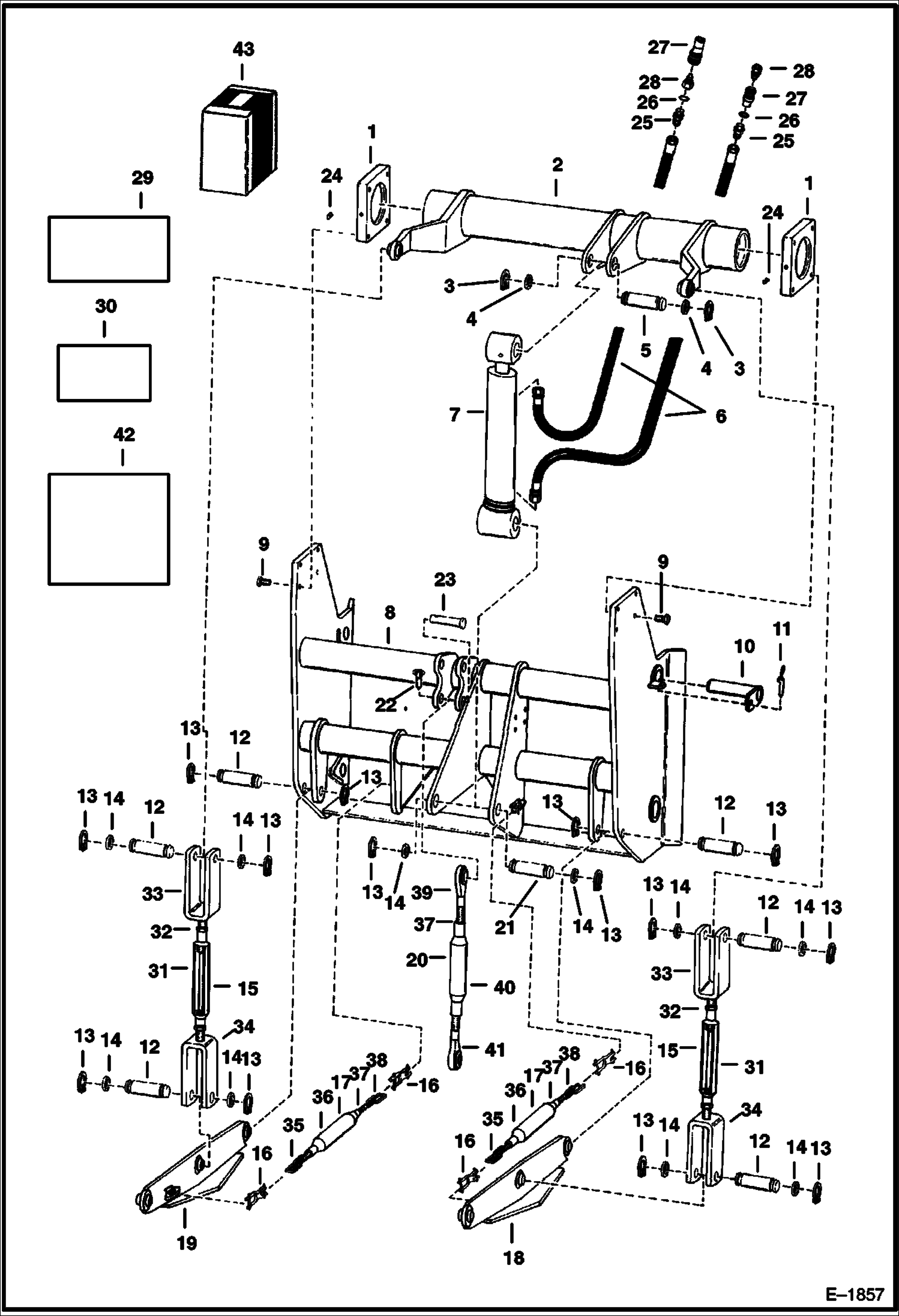 Схема запчастей Bobcat 3 POINT HITCH - 3 POINT HITCH (Category ll) (300 Series) Loader