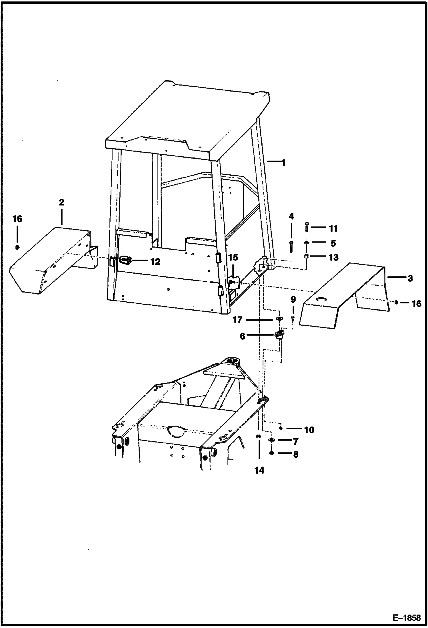 Схема запчастей Bobcat Articulated Loaders - 4-POST ROPS MAIN FRAME