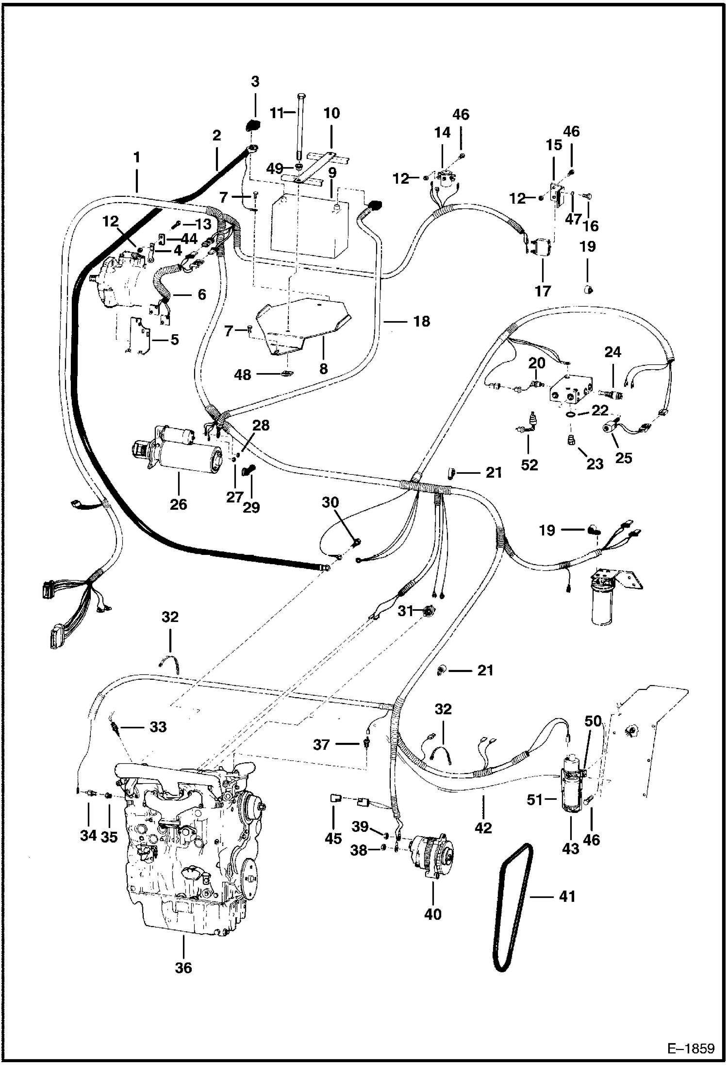 Схема запчастей Bobcat Articulated Loaders - ENGINE ELECTRICAL ELECTRICAL SYSTEM