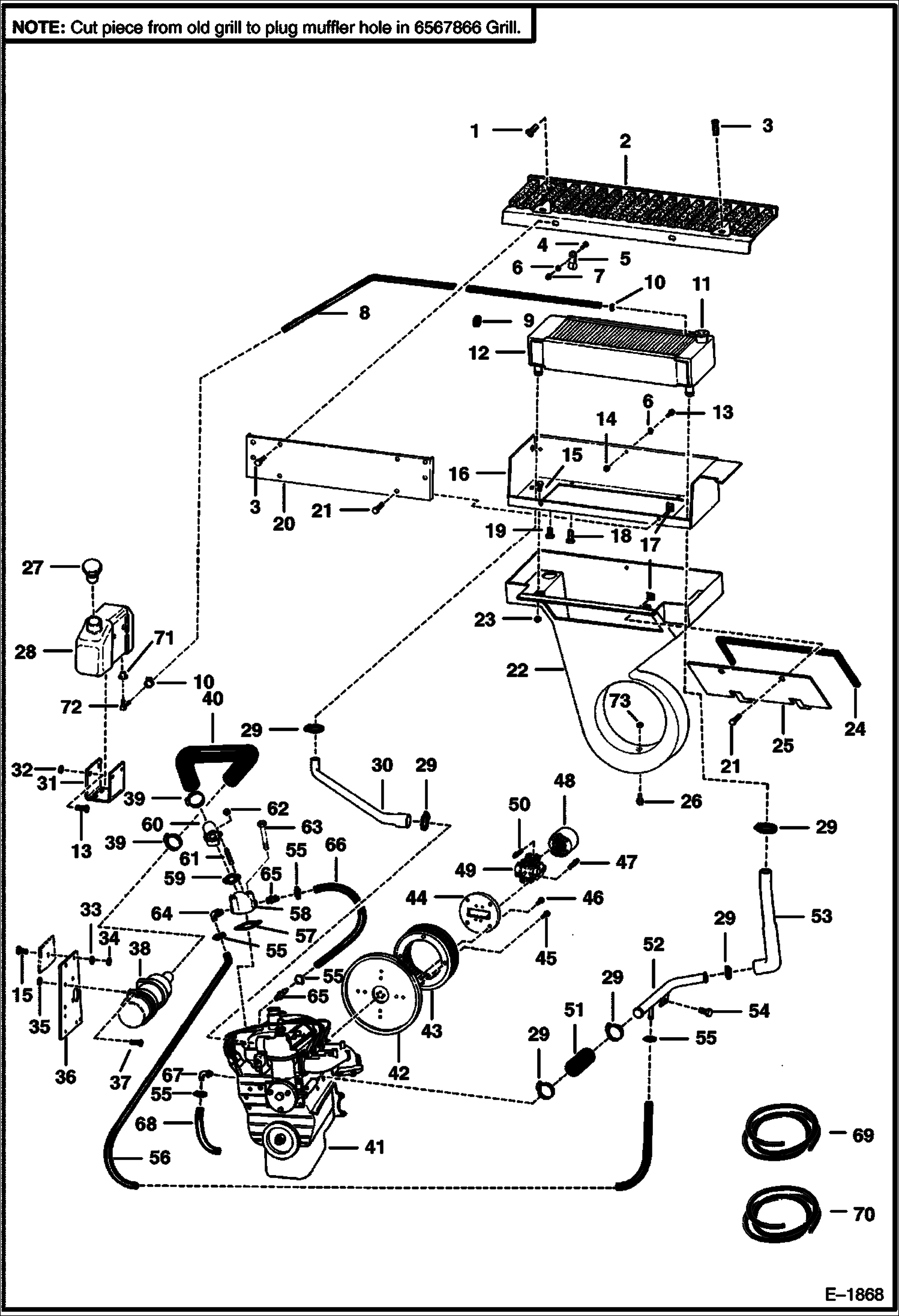 Схема запчастей Bobcat 500s - ENGINE & ATTACHING PARTS (S/N 11999 & Below) POWER UNIT