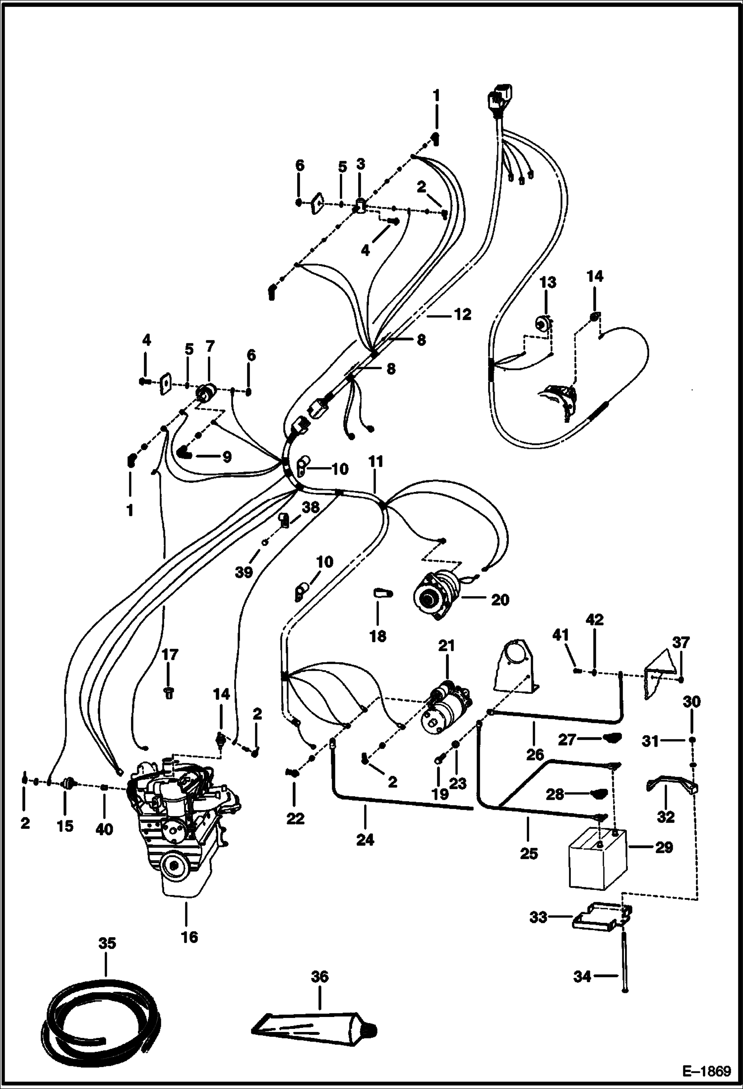 Схема запчастей Bobcat 500s - ENGINE ELECTRICAL (S/N 11999 & Below) ELECTRICAL SYSTEM