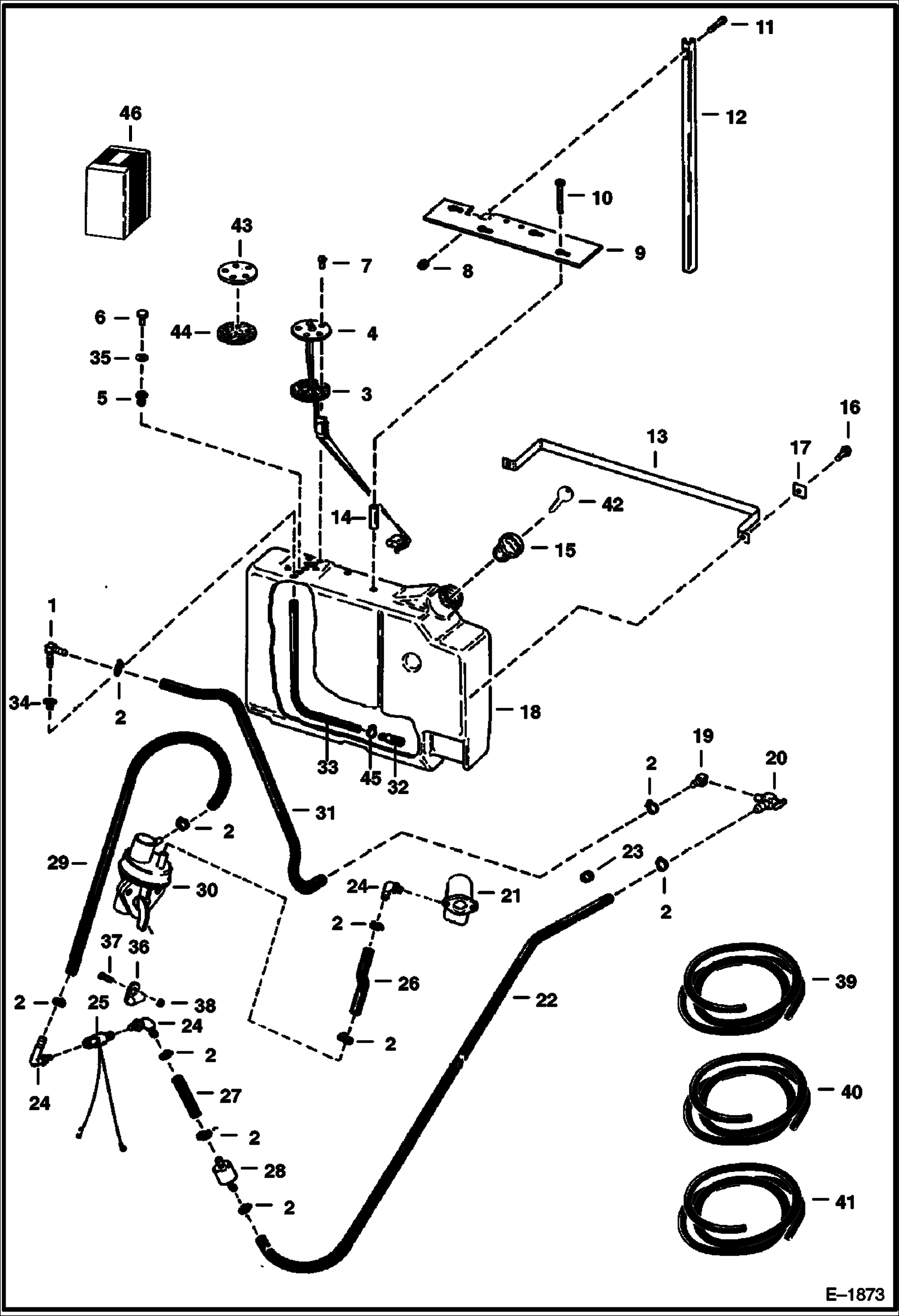 Схема запчастей Bobcat 500s - FUEL SYSTEM MAIN FRAME