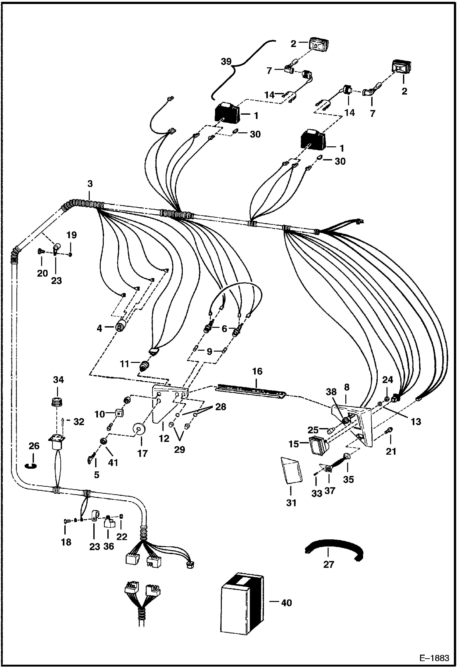 Схема запчастей Bobcat 700s - CAB ELECTRICAL CIRCUITRY (S/N 5086 11077 & Below) ELECTRICAL SYSTEM