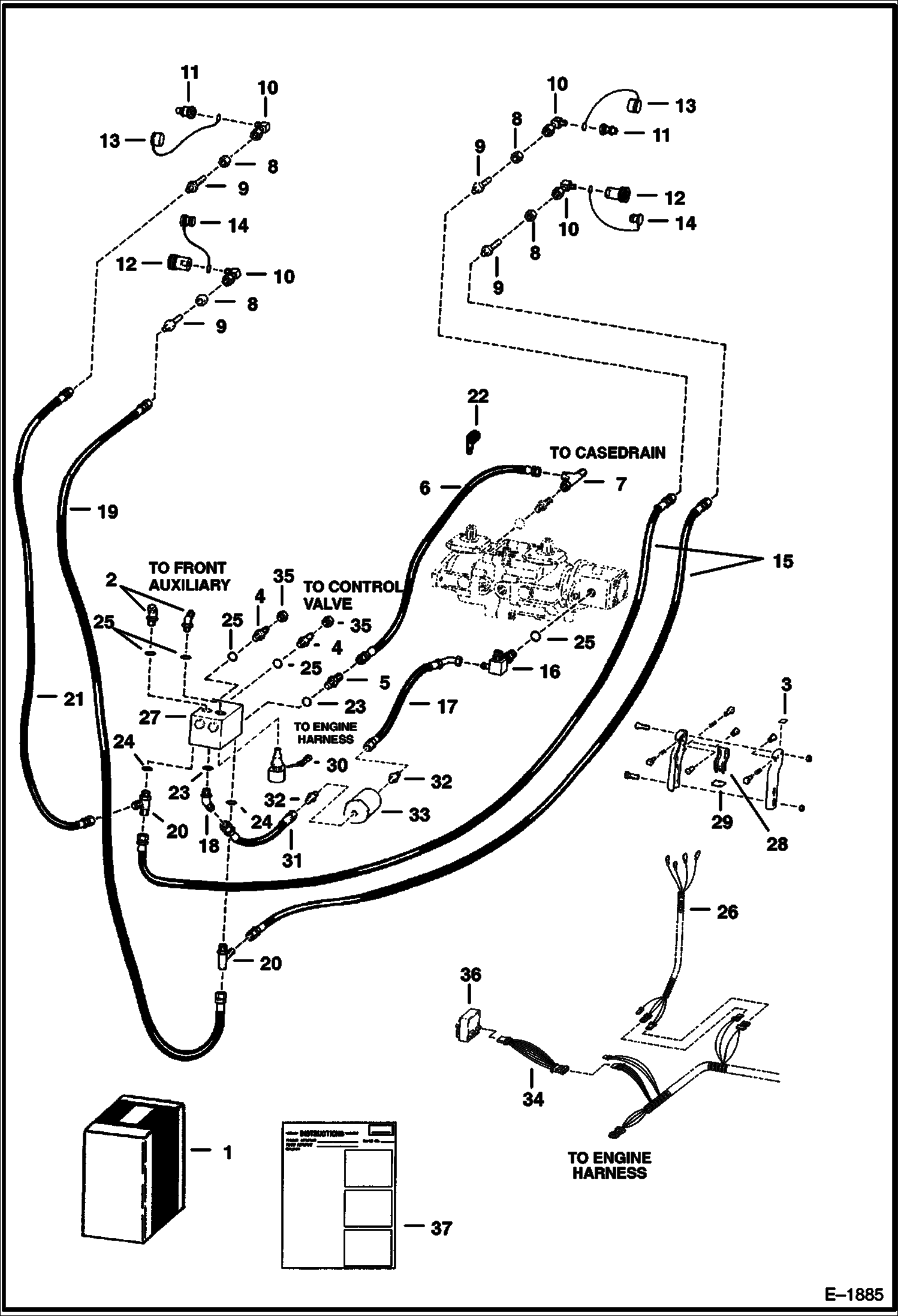 Схема запчастей Bobcat 700s - REAR AUXILIARY (S/N 5086 13487 & Below) ACCESSORIES & OPTIONS