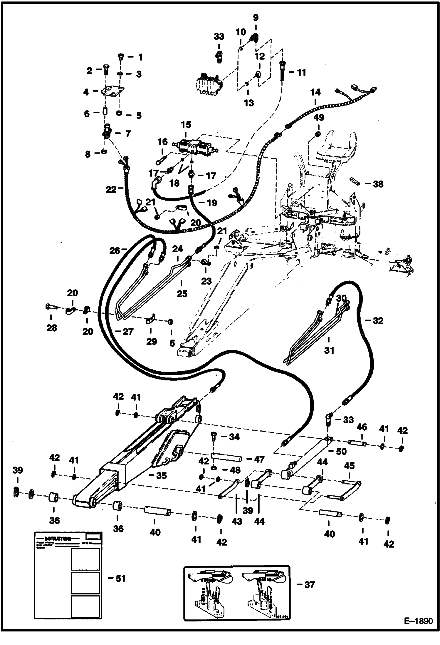 Схема запчастей Bobcat BACKHOE - BACKHOE (Extendable Dipper) (Hydraulics) 913 BACKHOE