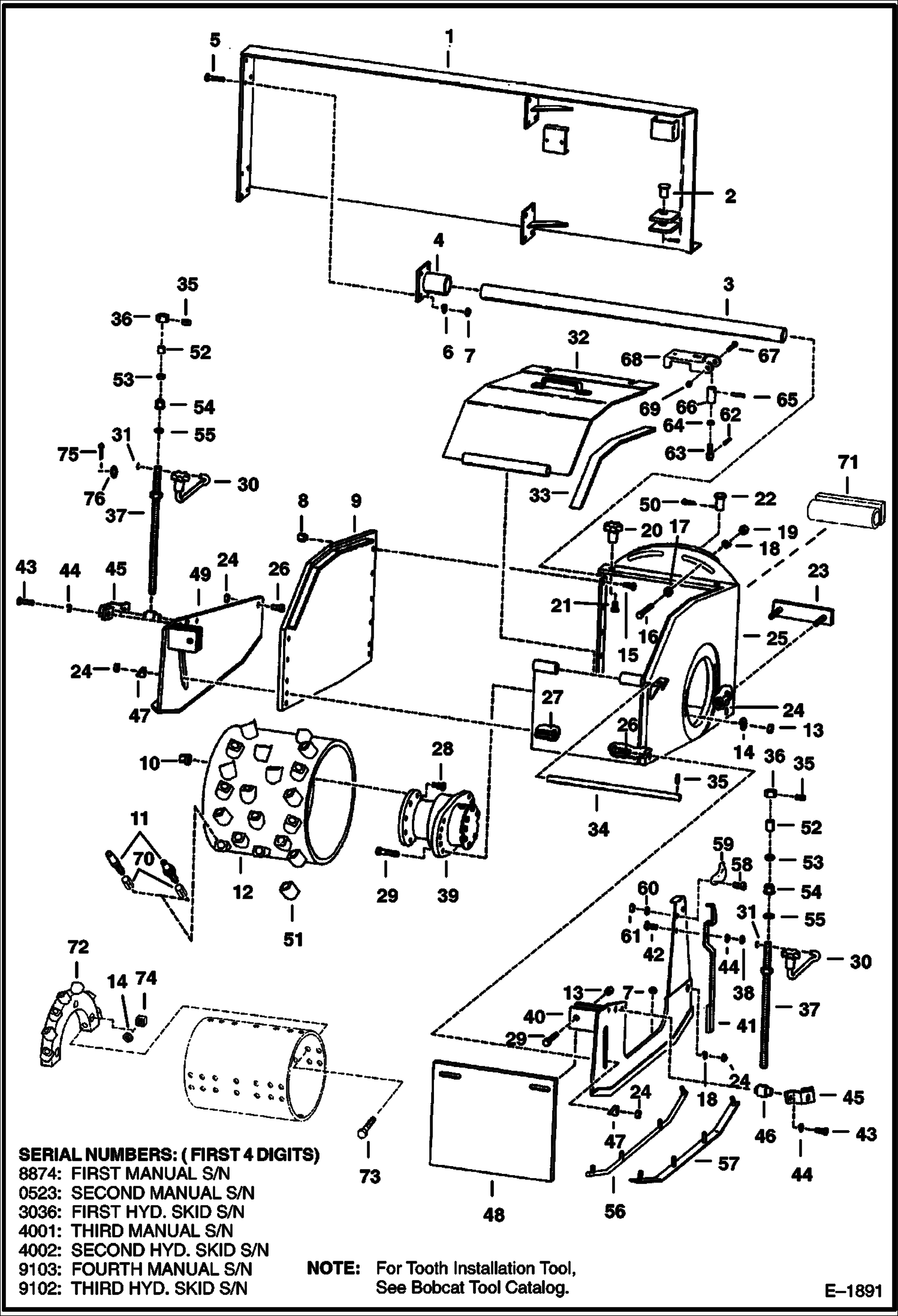 Схема запчастей Bobcat PLANERS - PLANER (Main Frame) (052300101 - 00699) (303600100) Loader