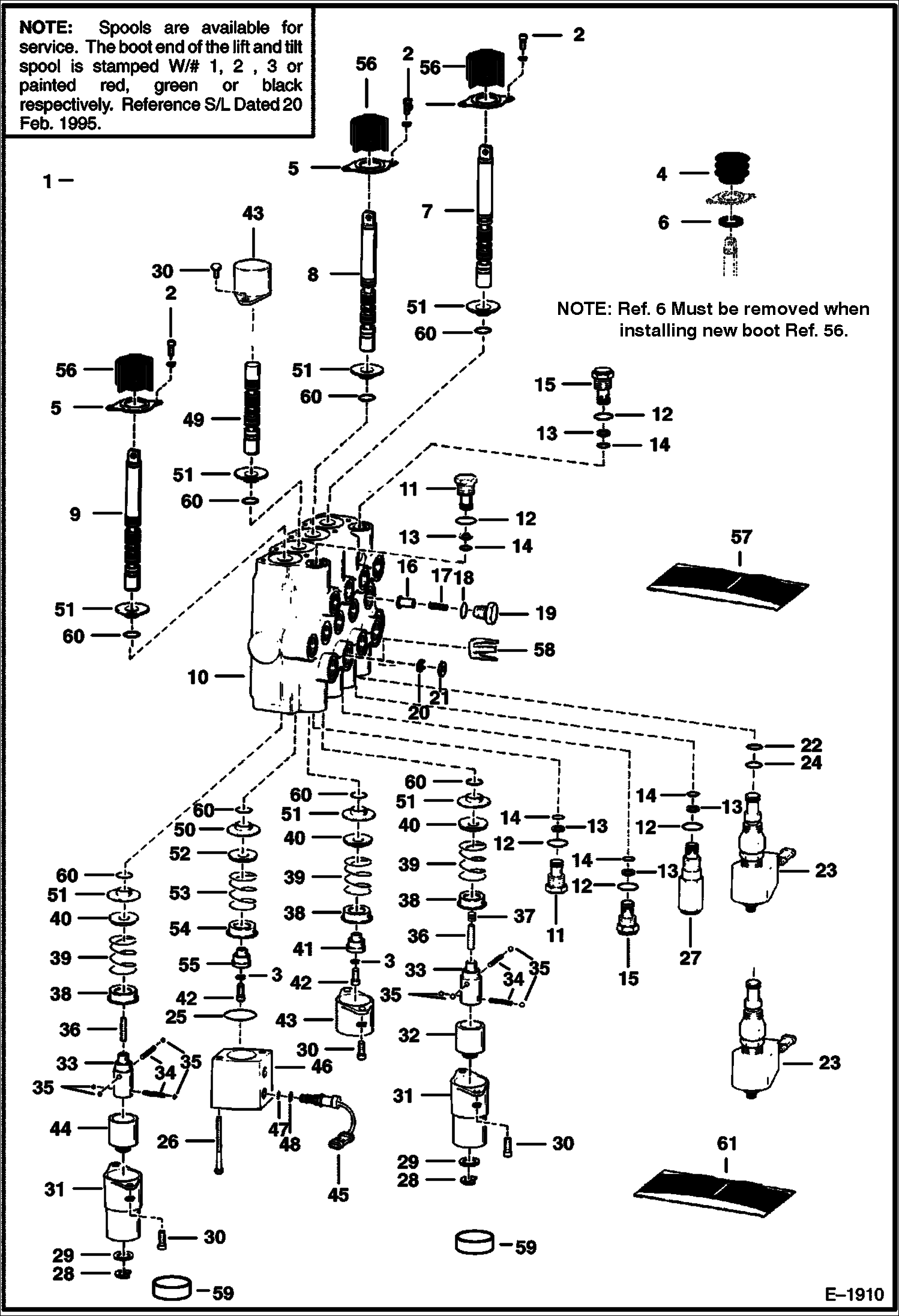 Схема запчастей Bobcat 800s - HIGH HORSEPOWER HYDRAULICS Control Valve (S/N 50449 & Below) ACCESSORIES & OPTIONS