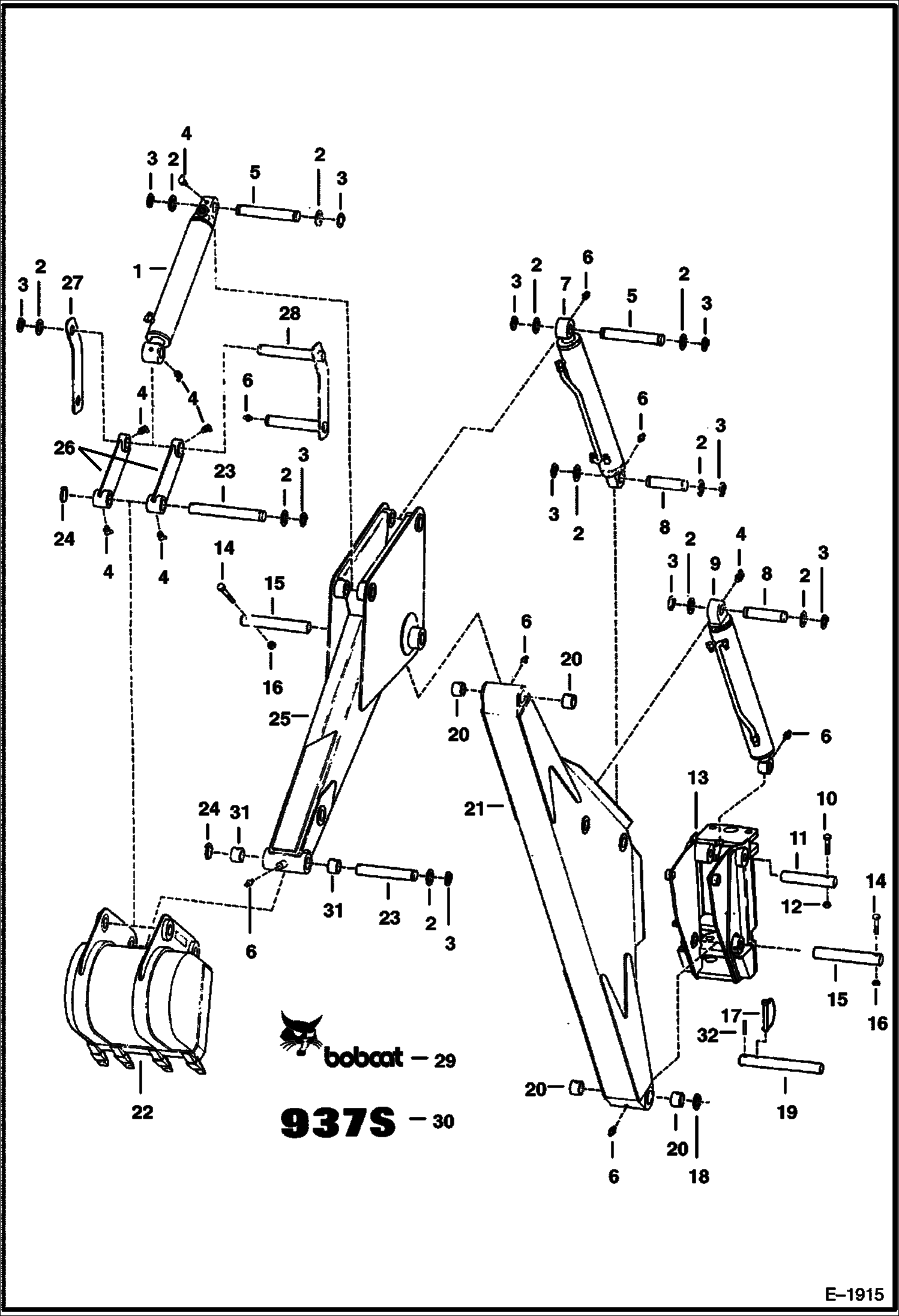 Схема запчастей Bobcat BACKHOE - BOOM & DIPPERSTICK 937S 937S BACKHOE