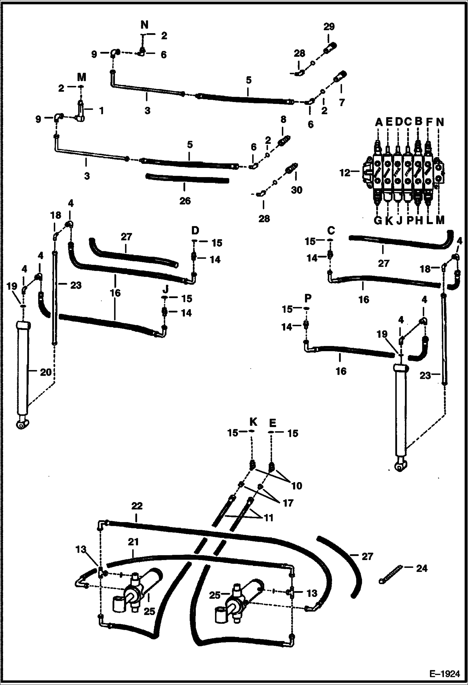 Схема запчастей Bobcat BACKHOE - HYDRAULICS - MAIN FRAME 923S & 923SA 923S BACKHOE