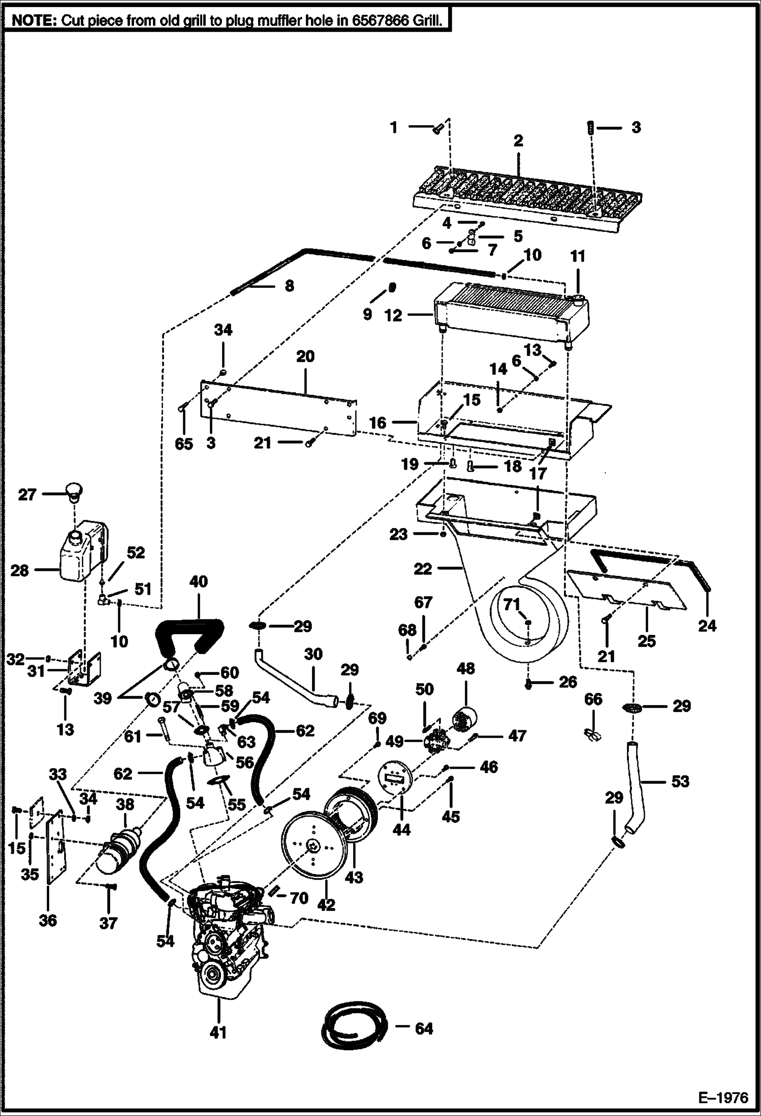 Схема запчастей Bobcat 500s - ENGINE & ATTACHING PARTS (S/N 12001 & Above) POWER UNIT