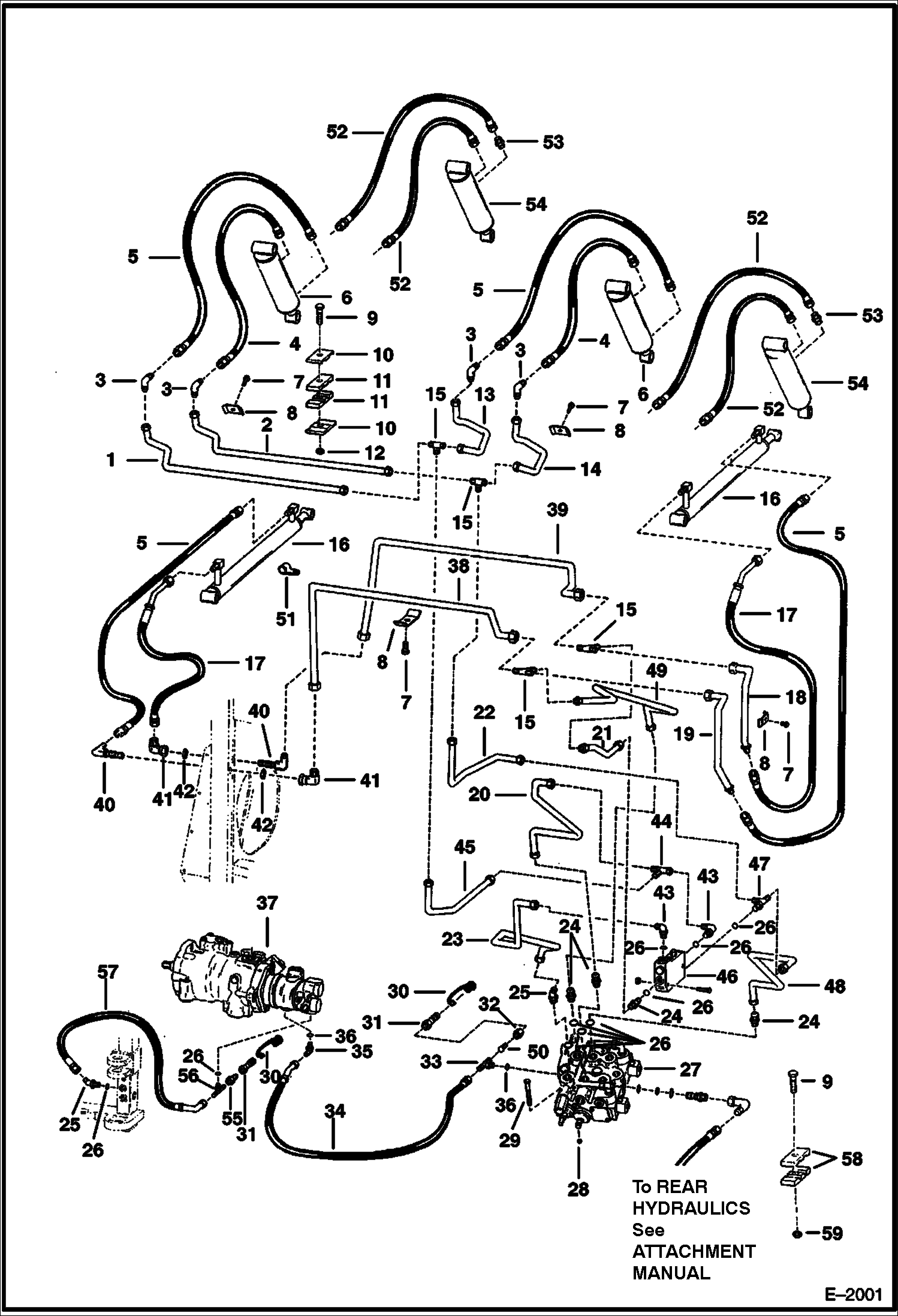 Схема запчастей Bobcat Articulated Loaders - HYDRAULIC CIRCUITRY HYDRAULIC SYSTEM