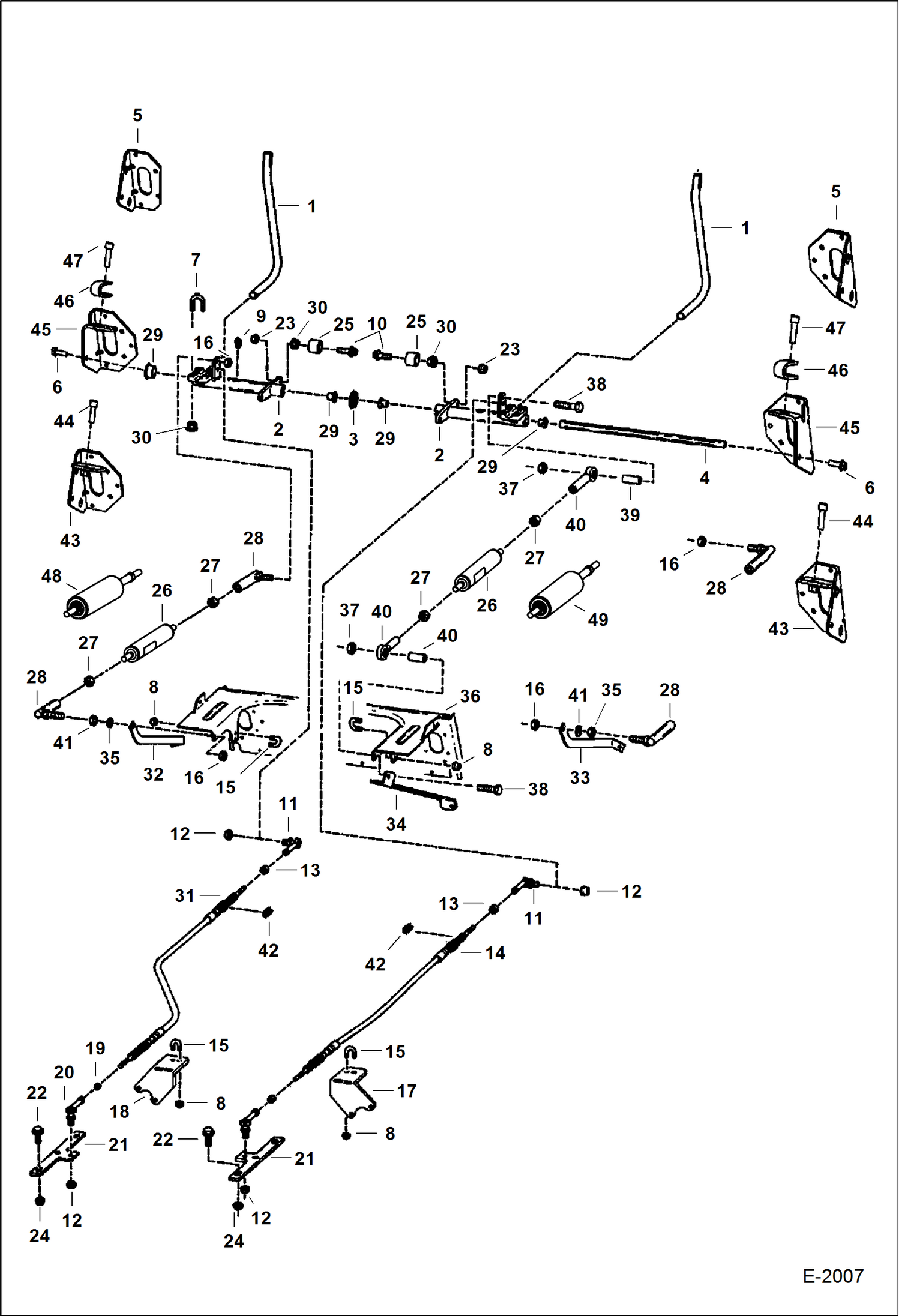 Схема запчастей Bobcat 800s - HAND CONTROLS HYDROSTATIC SYSTEM