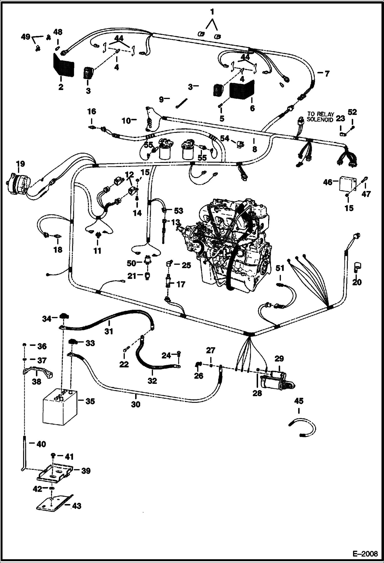 Схема запчастей Bobcat 800s - ENGINE ELECTRICAL SYSTEM (S/N 5084 11010 & Below) ELECTRICAL SYSTEM