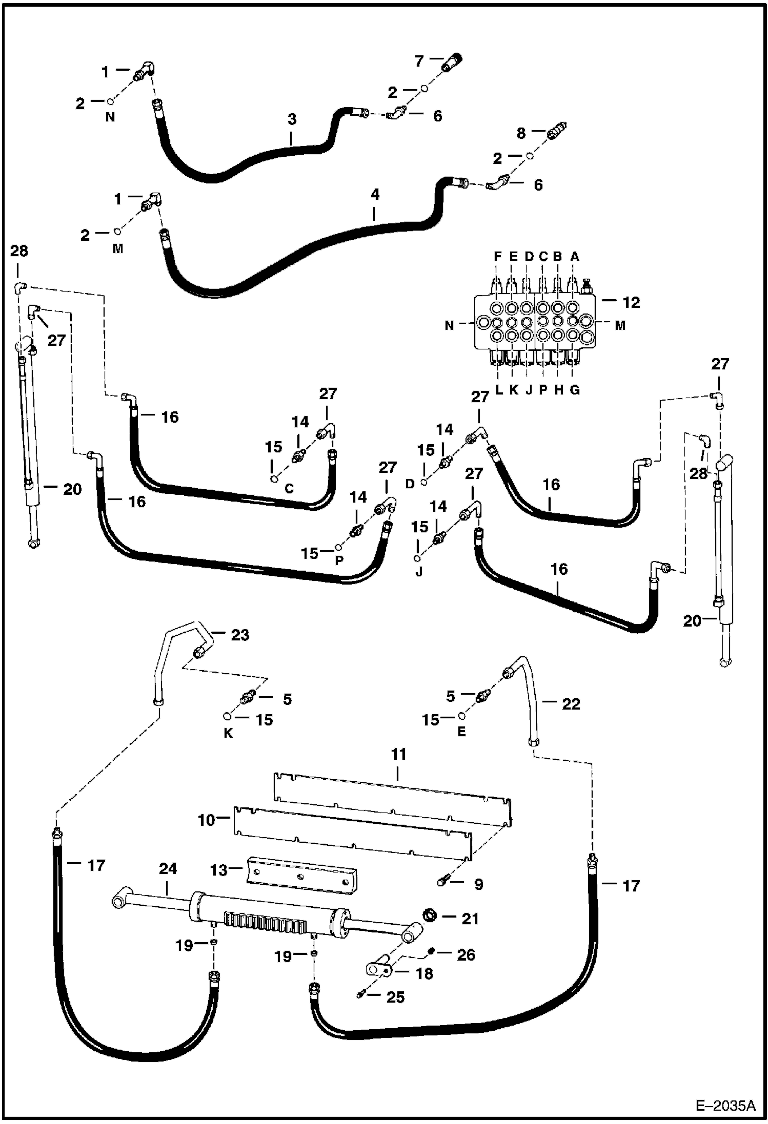 Схема запчастей Bobcat BACKHOE - BACKHOE (Main Frame Hydraulics) (709 2700) 709 BACKHOE